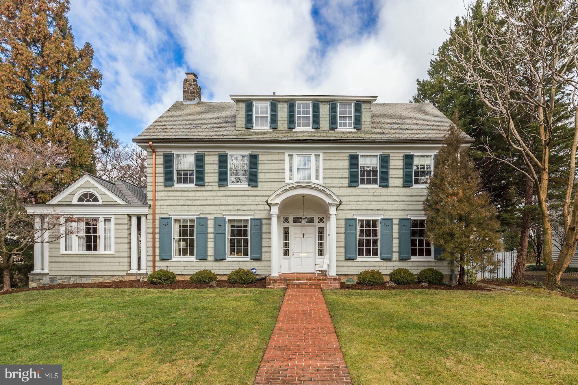 GREAT NEW PRICE! Incredible opportunity to own this 6 Bedroom historic Village home. First time on the market in over 30 years!  Prime location, grand scale & large entertaining rooms, beautiful library addition, eat-in Kitchen w/ large island opens to sunny Family Room, luxurious master suite, large lot w/ great flat yard and detached 2 car garage.  A forever home!