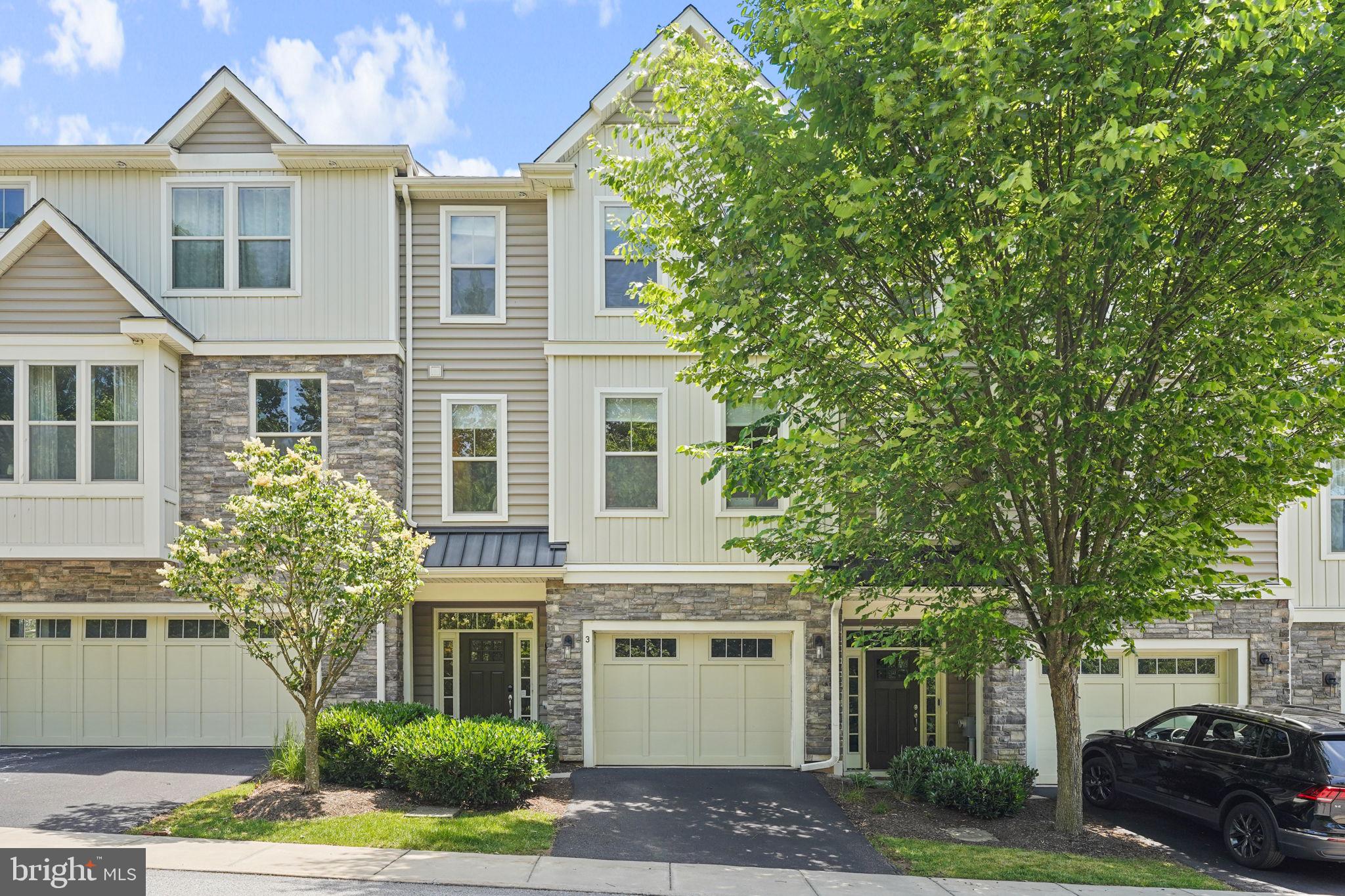 Welcome to 3 Treyburn Drive - a beautifully appointed townhome in the highly desirable Paoli Walk community. Built by Bentley Homes and located within the award-winning Great Valley School District, this spacious residence offers the perfect blend of comfort, luxury, and convenience. Featuring 3 bedrooms with the option of a 4th on the main or lower level, as well as 2 full and 2 half bathrooms. There is over 2,000 square feet of thoughtfully designed living space. The open-concept floor plan is ideal for both everyday living and entertaining. The gourmet kitchen boasts a huge center island, ample cabinetry, granite countertops, and opens seamlessly to the dining area. The open family room features a cozy fireplace and sliders to the rear patio.  A private office or flex space provides the perfect work-from-home setup, additional bedroom, or whatever you have in mind! Upstairs, the spacious primary suite features a walk-in closet, tray ceiling, and luxurious en-suite bathroom. The 2 additional bedrooms, a full hall bathroom, and a laundry area complete the second floor. The lower level has been fully finished, offering even more living and storage space, as well as an additional half bathroom. Enjoy low-maintenance living with community amenities including lawn care, snow removal, walking paths, and pocket parks. Just minutes from the Paoli train station, major commuter routes, shopping, dining, and healthcare, this exceptional home offers Main Line living at its finest!