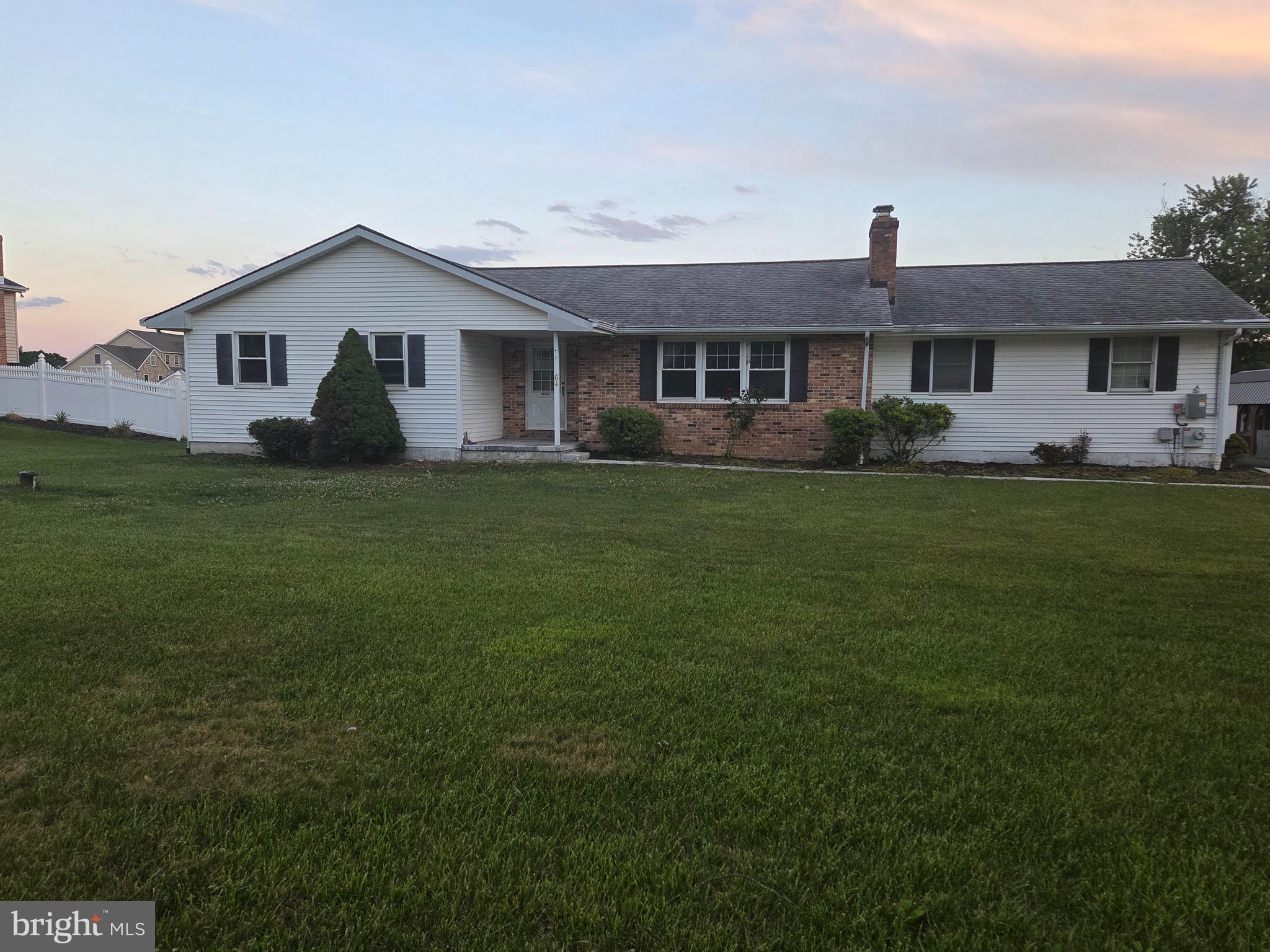 Heres your chance to own a three bed two bath ranch home.  Great location close to Pennsylvania and North East and Elkton.  Just under a half acre with a flat lawn and large shed and two car attached garage and full basement, no HOA , the home is ready for your finishing touches! Bring your vison and your offer!