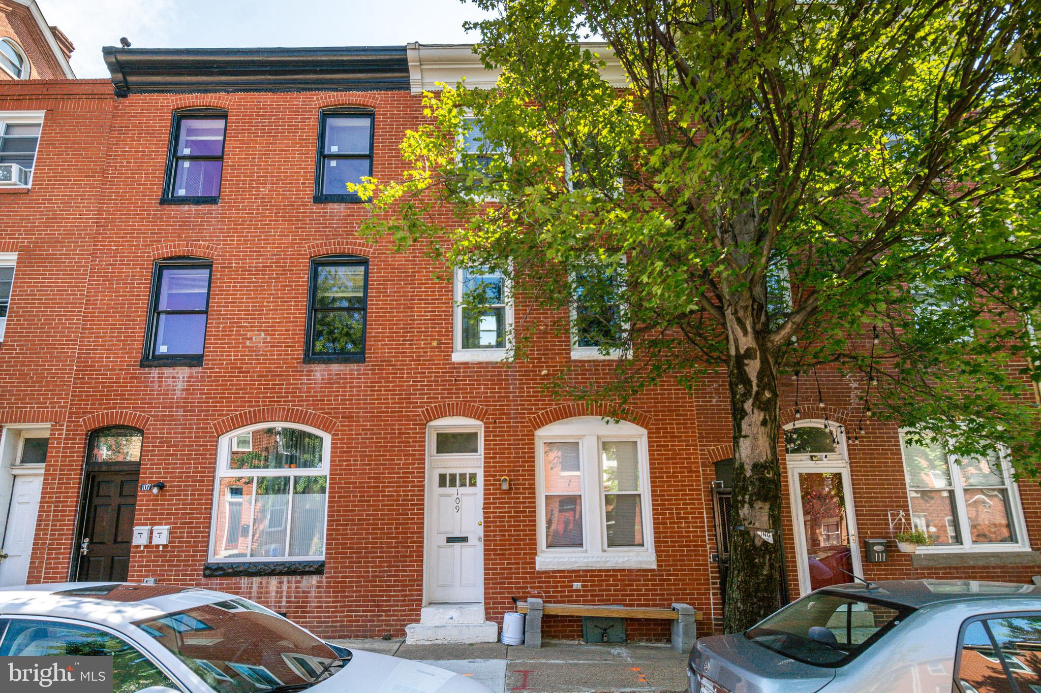 Welcome to 109 S. Wolfe St.  A  rarely available duplex located on a gorgeous tree lined street.  Featuring a first floor one bed and  one bath with gleaming hardwood floors, exposed brick, loads of natural light and great storage.    Apartment two is a bi-level featuring 3 beds + 2 full bath.  This unit  has an open floor plan, spacious bedrooms and a private deck.  This building is  perfect for the savvy home buyer.  Live in one and rent the other!   Just seconds to JHU and all city living has to offer!
Apartment  1   is vacant   Prior Tenant paid $1000 per month.   Apartment 2 has long term tenants on month to month . Rent is $1500     Both units have lead certificates