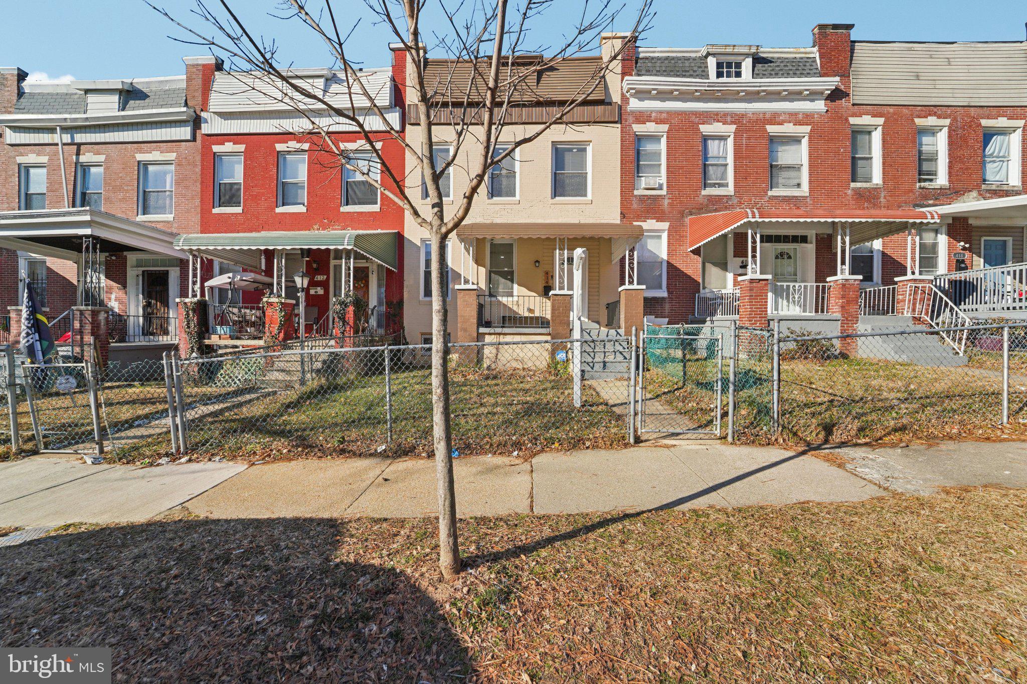 Welcome home to 414 Normandy Ave in the Allendale neighborhood! This spacious townhome offers 4 bedrooms, 3.5 baths, and a fully finished basement. Completely renovated in 2023, updates include kitchen and baths, HVAC, water heater, electrical, plumbing, and windows. The main level features an open-concept living room with custom built-in entertainment wall and electric fireplace, a gourmet kitchen with quartz countertops, stainless steel appliances, and a 5-burner gas range, plus a convenient half bath. Upstairs you’ll find a primary suite with private bath and walk-in closet, two additional bedrooms, and a full hall bath. The finished lower level provides flexible space for a 4th bedroom or home office, a full bath with shower, family room, Electrolux washer/dryer, and walk-up access to a large fenced backyard. Conveniently located near Route 40 and public transportation, don’t miss this move-in-ready home!