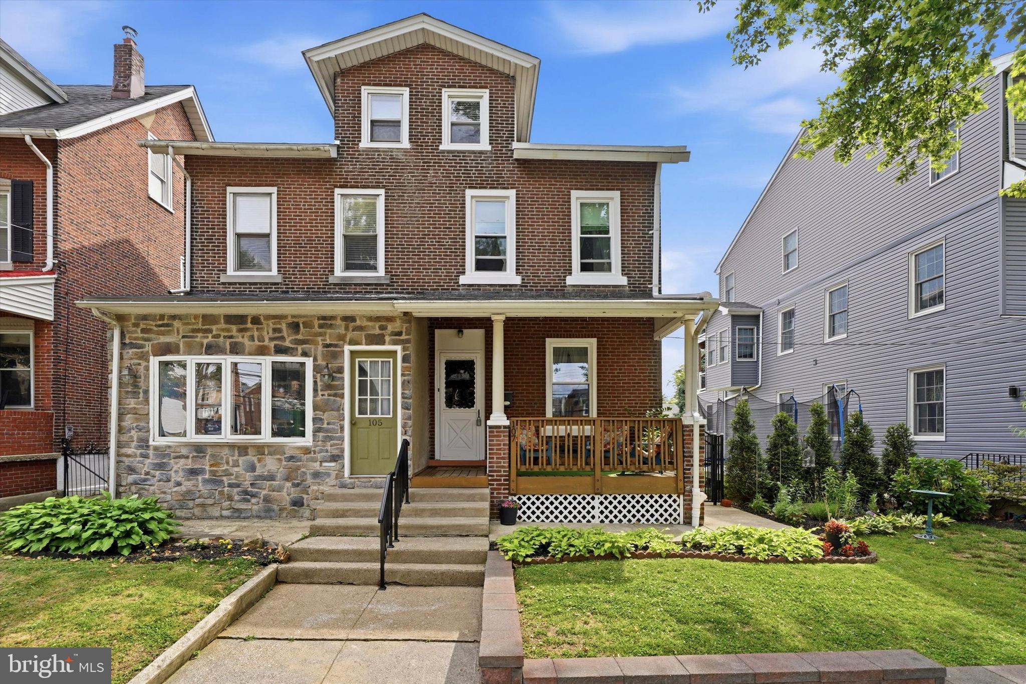 LOCATION LOCATION LOCATION!!! Welcome to your new home at 107 West 10th Avenue, nestled in  the heart of vibrant Conshohocken. This stunning brick residence beautifully blends classic charm with  some modern upgrades waiting for your vision and finishing touches.  Original hardwood floors sit safely beneath the carpeting, ready to be uncovered and polished to perfection. Enjoy the ultimate convenience of a newer,  full bathroom beautifully added to the main level along with a laundry / mudroom. Four Full Bedrooms .Discover three  bedrooms on the second floor, plus a spectacular fourth bedroom tucked away on the private third level. Step outside into your own beautifully fenced-in backyard oasis, perfect for lively summer barbecues, playful pets, or peaceful morning coffee. Live just steps away from Conshohocken's famous dining scene, boutique shopping, parks, and the train station making this a great location for commuters. Schedule your showing today!
