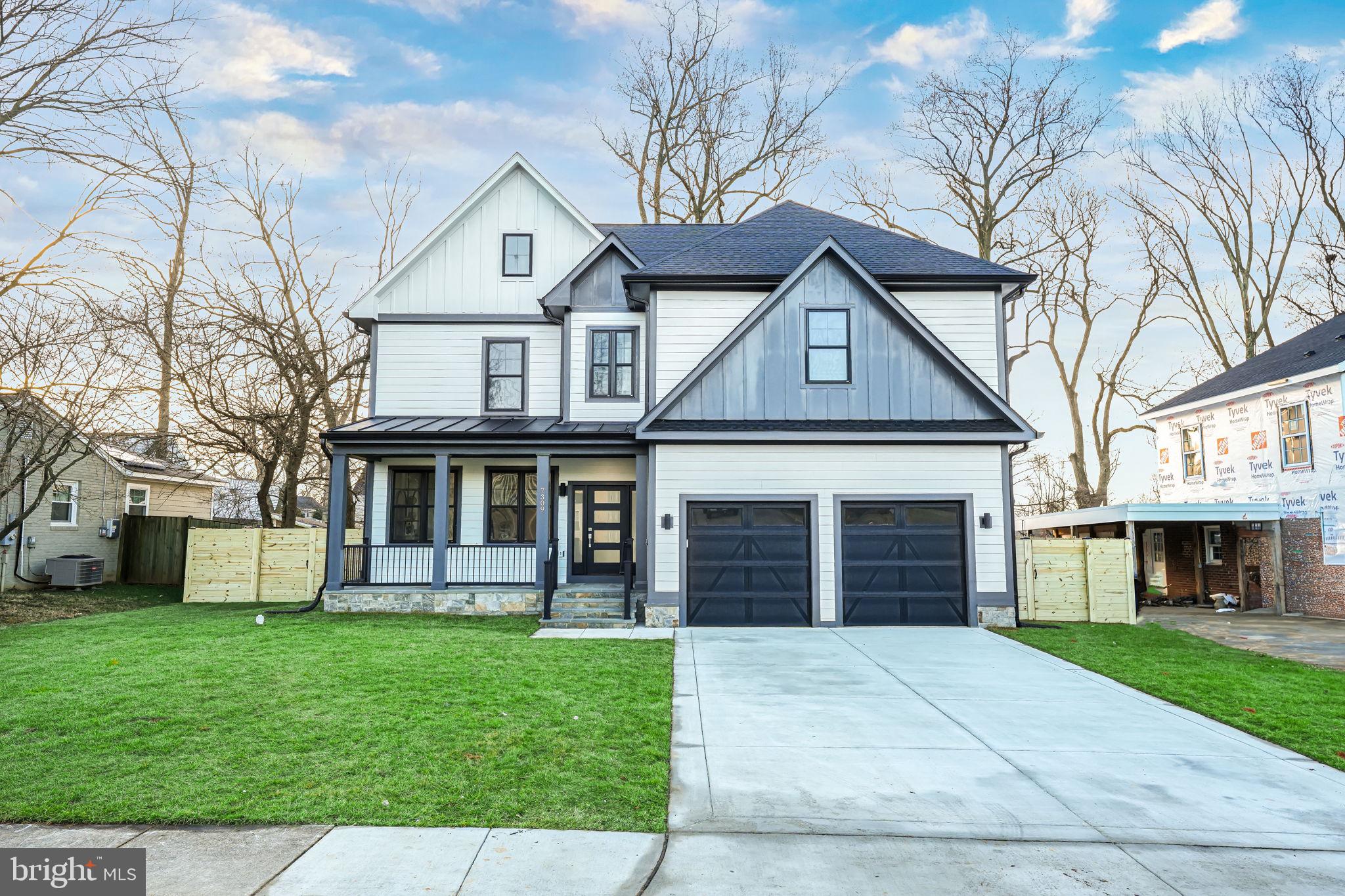 Welcome to this spectacular new construction single-family home in Fenwick Park! This stunning home offers 5 bedrooms, 5.5 baths, and a 2-car garage. With three finished levels and a walk-out basement to the fenced-in backyard, this home is excellent for those who love to entertain. As you step inside, you'll fall in love with the walls of windows, high ceilings, and gleaming floors. A spacious living room and dining room, which are ideal for hosting dinner parties and family gatherings. The family area features coffered ceilings and a gas fireplace with stone, creating a cozy atmosphere for spending quality time with loved ones. The luxury eat-in kitchen is a chef's dream, with a huge island, pendent lighting, breakfast bar, and two-tone white and navy shaker cabinets with gold hardware. The kitchen also features quartz countertops, subway tile backsplash, a farmhouse sink, and stainless steel appliances, including a 6-burner gas stove with a range hood. There's even a wet-bar with a wine fridge, perfect for entertaining guests. The owner's suite is a true oasis, with a lavish bath that includes a double vanity, soak tub, and large shower with rainfall. A junior suite with an ensuite bathroom and two more great-sized bedrooms with a jack and jill bathroom complete the upper level. The finished recreation room on the lower level is the perfect spot for game nights or movie marathons. It also includes a wet-bar and plenty of room for entertaining. There's even a bedroom for guests with a full-bath and an office/den with glass French doors for those who work remote. Walk-out to the gorgeous backyard that offers plenty of space for barbecues, a playground set, and more. Don't miss out on the opportunity to make this stunning property your own!