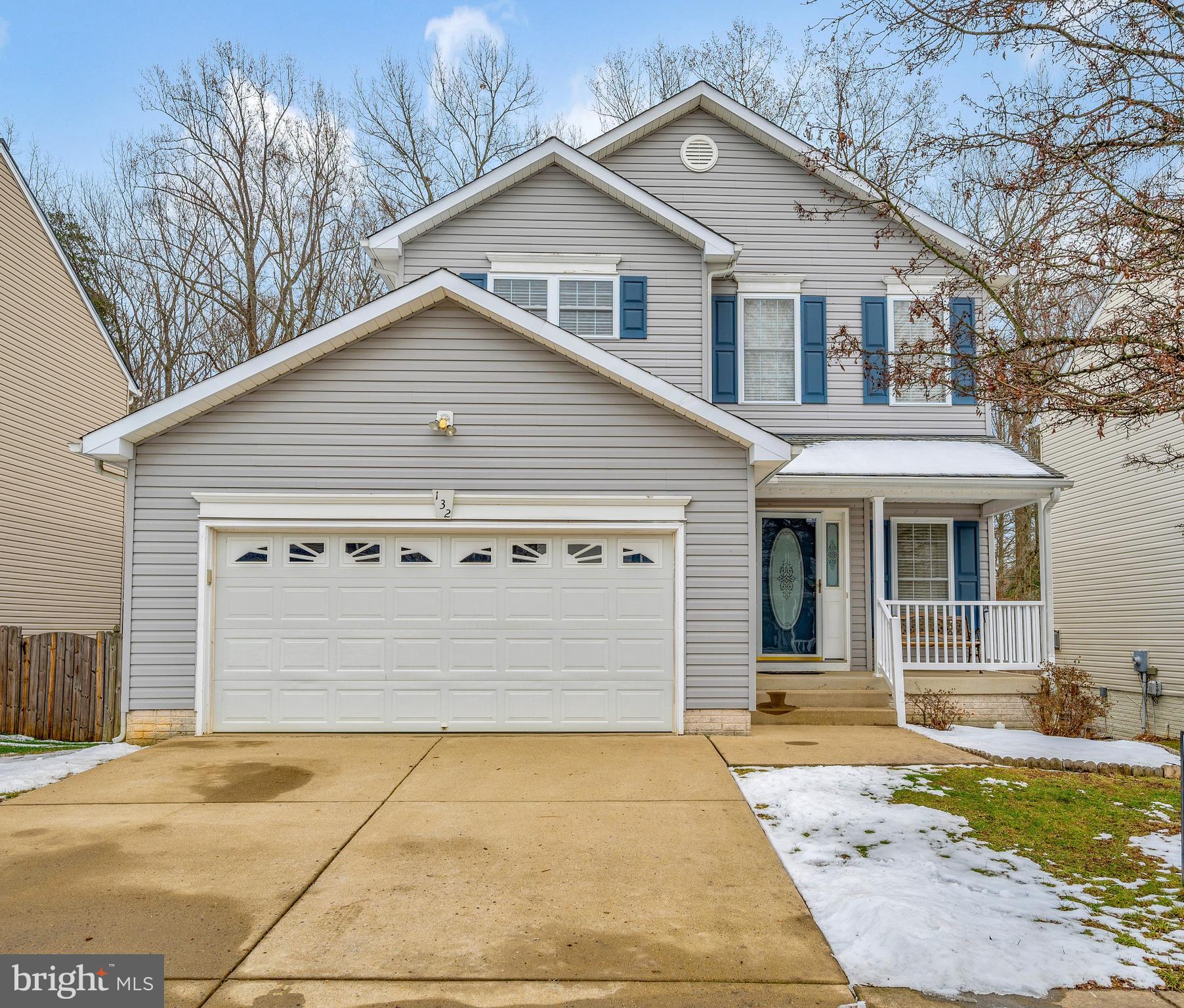 Incredible opportunity to own in the popular Widewater Village Community. Minutes from Quantico MCB. This home offers three finished levels, five total bedrooms, three and a half baths, kitchen with island, formal dining room, family room w/gas fireplace, living room, basement rec room, basement bedroom and full bath. There is a two car garage, deck, fenced yard and the lot backs to trees.
