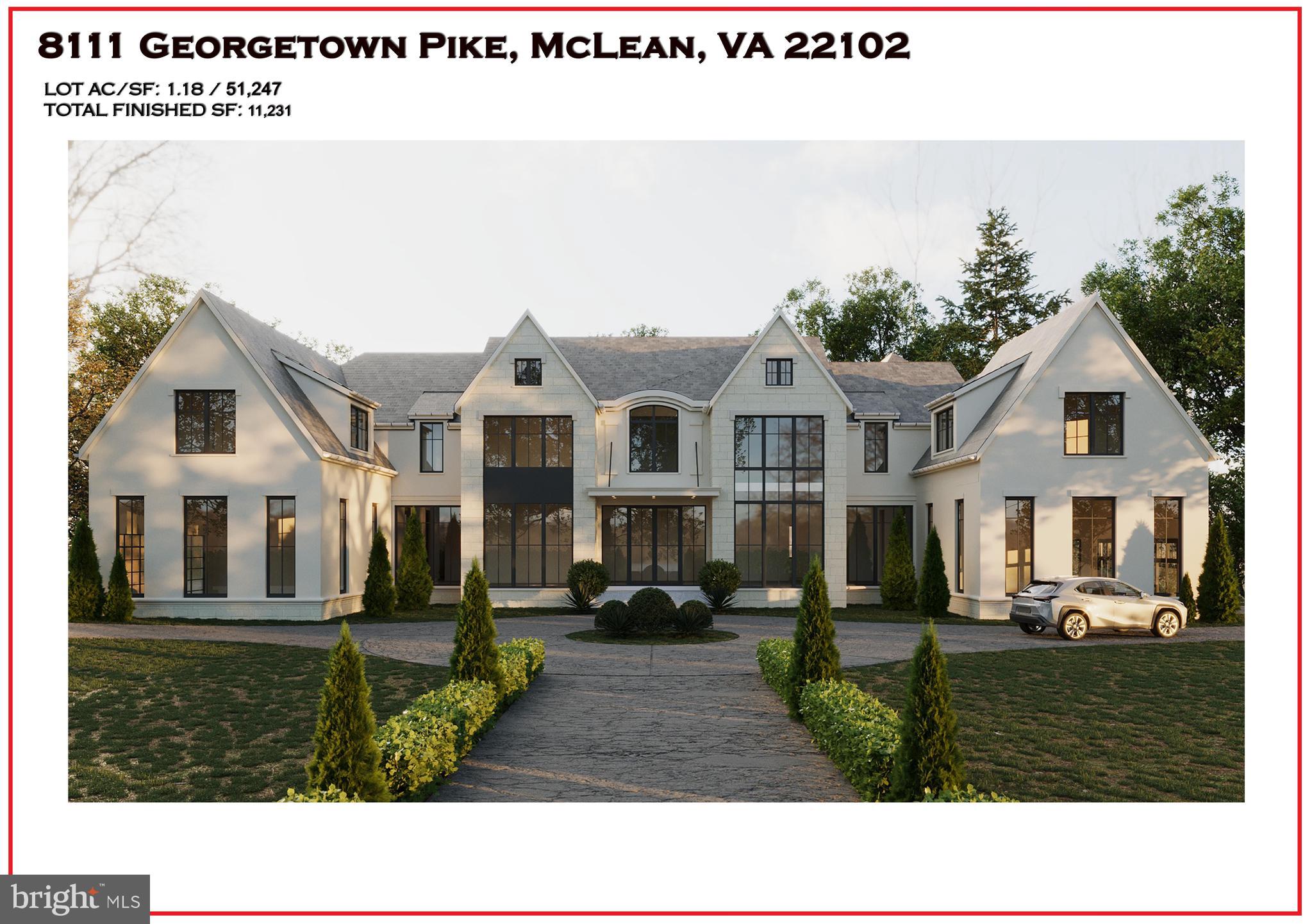 Acanti Estates – A Private Enclave of Prestige and Architectural Excellence
Acanti Estates by Luka Builders is an enclave of 4 Premium lots with the first estate located at 8111 Georgetown Pike, a residence that redefines luxury living in Northern Virginia. This extraordinary offering presents a rare opportunity to create a tailored architectural masterpiece, designed for those who seek the pinnacle of refinement, privacy, and exclusivity.
Poised on 1.18 acres of prime Northern Virginia landscape, this masterfully designed estate seamlessly blends modern sophistication with timeless European craftsmanship. A stately circular driveway leads to a private front courtyard, where two separate 2-car side-load garages frame the grand entrance, setting the tone for an unparalleled living experience.
Spanning 11,231 square feet, this estate is a triumph of scale, light, and design, offering a perfect balance of grandeur and livability. Thoughtfully conceived for both lavish entertaining and intimate everyday living, its expansive open floor plan is bathed in natural light, with every detail meticulously curated to reflect the highest standard of excellence.
Positioned at the coveted intersection of Georgetown Pike and Spring Hill Road, Acanti Estates is surrounded by the most prestigious properties in the Capital Region, offering a rare combination of seclusion, prominence, and convenience. Just minutes from Tysons Corner, global financial hubs, and world-class dining, this estate is designed for those who command the finest in life.
With plans and permits secured, this residence offers a rare opportunity to work side by side with the designer to personalize finishes, features, and amenities, ensuring that every element reflects your distinct vision. 
With expected Delivery in Summer/Fall 2026.
This is more than a home—it is the foundation of an elite enclave, where architectural distinction meets timeless prestige.