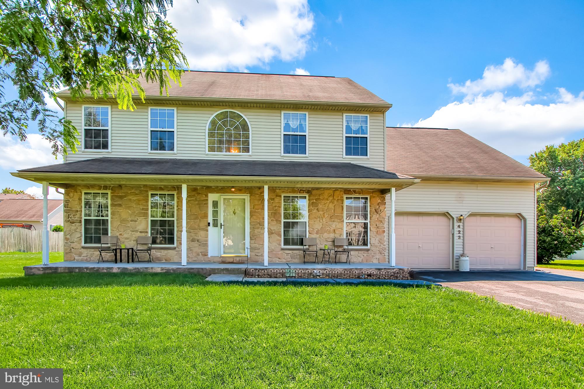 Come and see this well-priced 2-story home that is perfectly situated on a flat .35 acre lot in Fleetwood School District! Inside, the 2-story center hall foyer is bright and spacious. The open-concept floorplan has a large kitchen with an island, and a breakfast area with a bump out upgrade and three windows.  The kitchen flows nicely into the family room which is complete with a gas fireplace and accent wall. The dedicated office has plenty of room, and a window that opens up to the rest of the house.  A formal dining room and pretty powder room complete the first floor. Upstairs you will find a big master bedroom suite with walk-in closets and a double vanity master bath. There is also a convenient laundry on the second floor, as well as a full hall bathroom, and three additional nicely-sized bedrooms. Downstairs in the unfinished basement, you will find a tankless water heater, and plenty of room for storage.  Outside you will love the easy to maintain flat and usable backyard, the back deck, and the shed. And did I mention the big front porch or the 2-car garage? Call to schedule your private showing today!