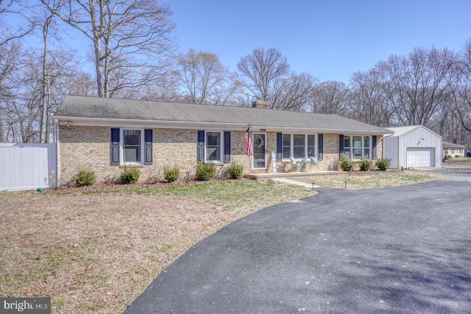 ***MULTIPLE OFFERS RECEIVED--SELLERS ARE ASKING FOR HIGHEST & BEST OFFERS BY 5PM TUESDAY, MARCH 18TH***
Fully Renovated Brick Front Rancher on 1.73 Acres – Move-In Ready!

Welcome home to this beautifully renovated 3-bedroom, 2-bathroom brick front rancher, perfectly situated on 1.73 acres just two miles from downtown Centreville, with parks, shops, restaurants, the Wharf & more! Thoughtfully updated from 2019 to 2025, this home is truly turn-key with nothing to do but move in and enjoy. The owners have poured their hearts into this home, and it shows!

Inside, you'll find new hardwood floors throughout, new windows and doors, and a stunning open-concept kitchen, dining and living space. The kitchen features stainless steel appliances, convenient pot filler faucet, a kitchen island, and modern finishes—perfect for entertaining. The spacious living room has lovely built-ins & tons of natural light. The bathrooms have been fully updated, and the spacious laundry/utility room adds extra convenience & storage. Cozy up by the new wood fireplace insert, and enjoy peace of mind with upgraded electric, wifi thermostat, new HVAC, new water heater, new well pump & new septic system.

The exterior boasts new siding, a recently paved governor’s driveway, a detached garage/workshop, a shed & wood storage, and a partially fenced side yard off the primary suite—perfect for added privacy. Plus, no HOA or restrictions give you the freedom to make this property your own!

Located adjacent to White Marsh Park, this home offers a peaceful setting with easy access to main commuter routes. Don’t miss this incredible opportunity to own a fully updated home, with one level living, in a prime location! Fiber Internet with Talkie is available also! Schedule your tour today!