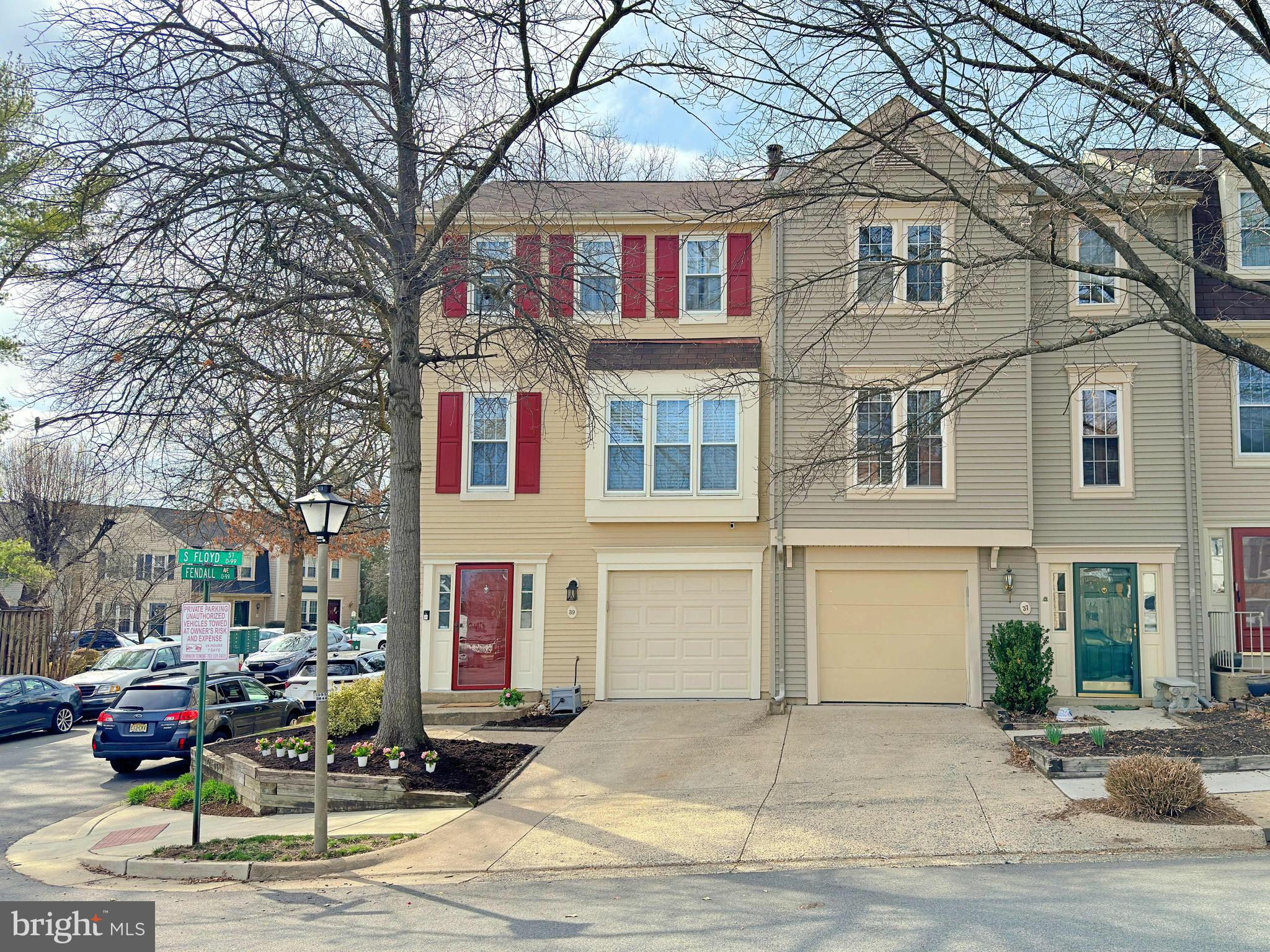 Welcome to 39 S. Floyd St.  An updated end unit in Cameron Knolls does not come up very often!  Just 2 miles to the King Street metro , Amtrak and Old Town Alexandria! Features include a fully renovated primary bath(2023), a brand new HVAC (2024), detailed tile update around the wood burning fireplace(2023), New carpet in primary bedroom(2025), new lighting (2025), updated baths (2025), new paint (2025), extended patio. Enjoy entertaining and time with family and/or friends on the back deck that has stairs to the lower level patio and fully fenced back yard space. The lower level has a spacious entry with access to the garage as well as a family room/office with sliding glass doors to the back yard. Commuting from this location is simple with easy access to the metro/Amtrak, 395, 495 and the GW Parkway.   This home is located just blocks from Port City Brewing Company which hosts different events and has a food truck, all within walking distance! If you like to bike or walk the  trails you can access Holmes Run Trail just 1/2 mile away! Old Town Alexandria has annual parades, seasonal events, farmers markets, historic tours, countless boutique shops and restaurants for you to enjoy as well as the waterfront and free King Street trolley with hop on and off from the metro to the waterfront!   Enjoy all the perks of living so close to Old Town! When touring this home you will notice how it has been very well cared for by the owners and tastefully updated! Schedule a showing now  before it is too late! Additional info and floor plans available.