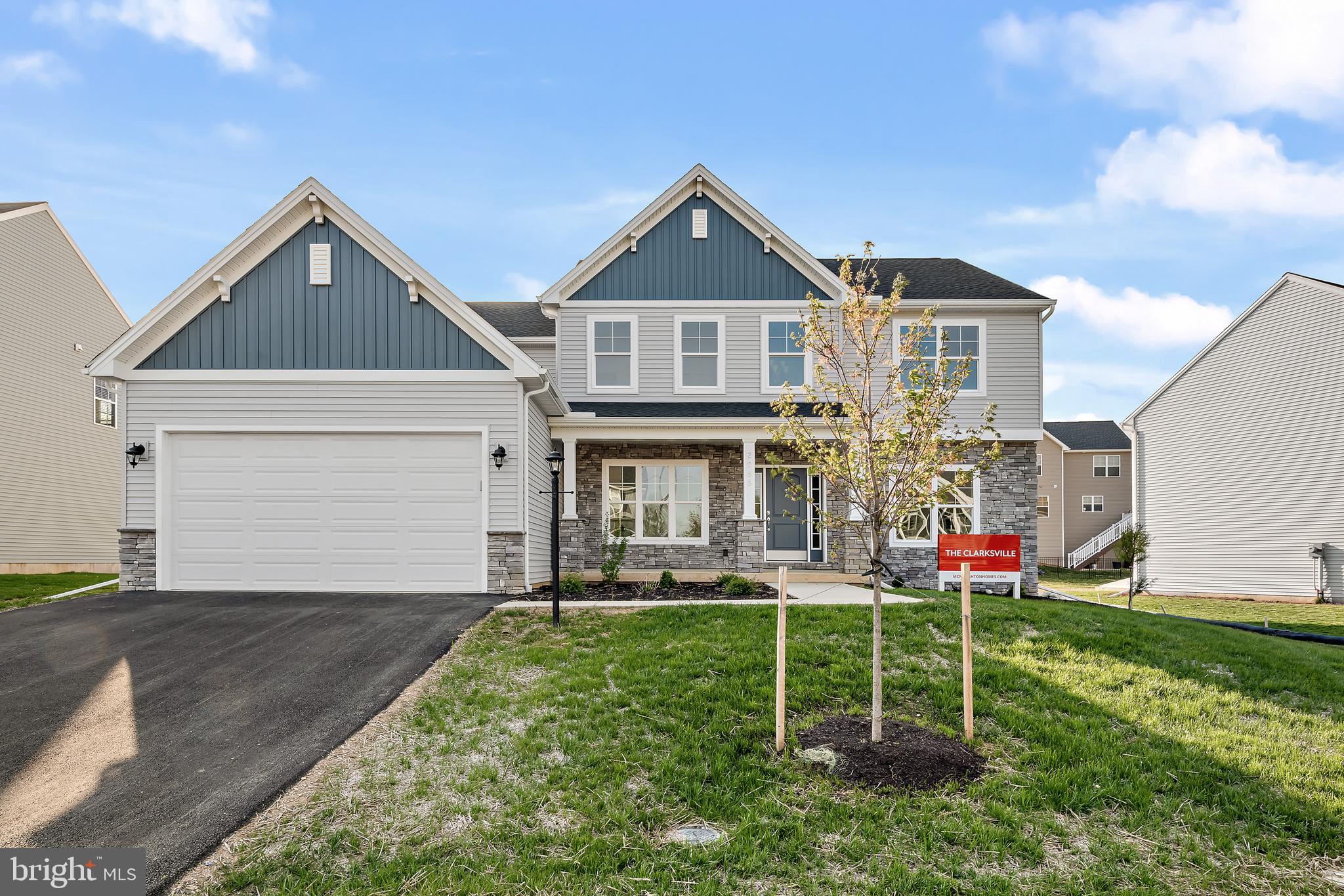 NOW OFFERING UP TO $60,000 INCENTIVE ON SELECT HOMES! (Current list price reflects incentive).  The Clarksville home plan by McNaughton Homes features a two-car front entry garage, full basement, second floor laundry, three and a half baths, formal living and dining rooms, a beautiful spacious kitchen with wall oven, gas cooktop, stainless steel hood vent and breakfast area with sliding glass door.  A spacious great room. Luxurious owner′s suite with soaking tub, tiled shower and plenty of closet space. Three additional bedrooms  with walk-in closets are also included.  Located in the Autumn Chase Community, Upper Allen Township.