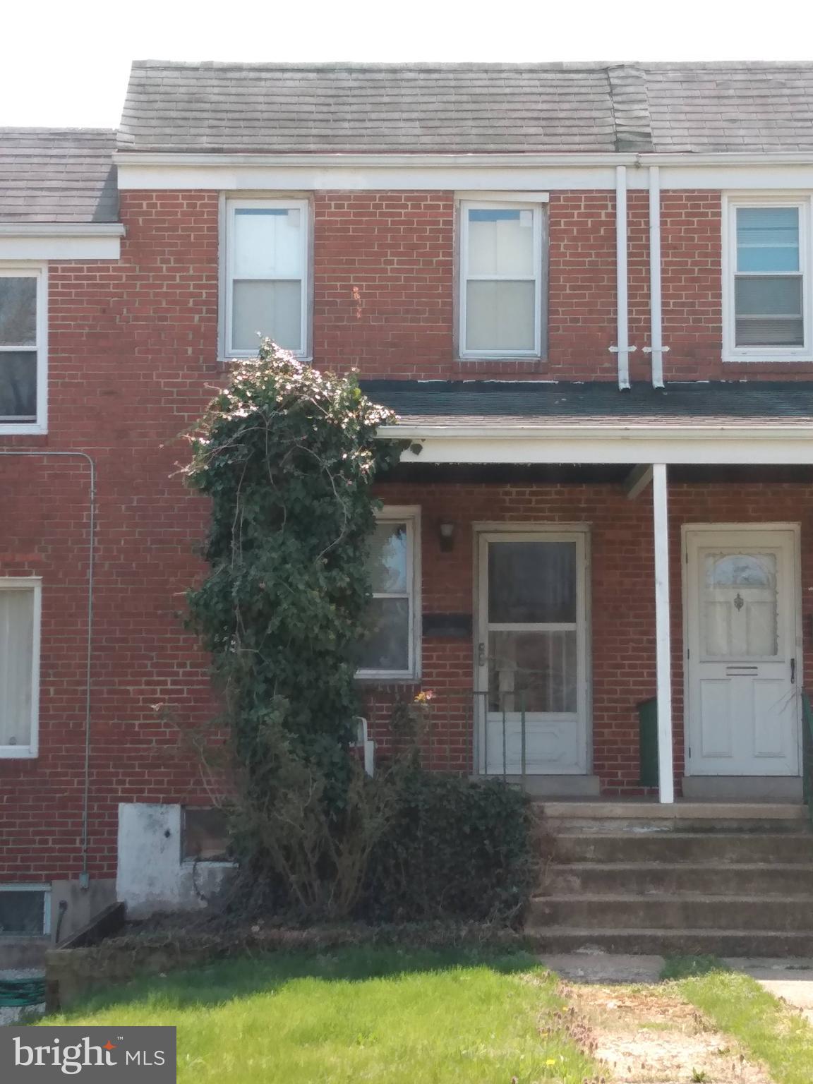 Great investment opportunity for a savvy buyer.  Two bedrooms and one full bathroom on second level, hardwood floors, 42" wood cabinets in the kitchen with island, front and rear porches, lower level is plumbed for a flush and has a separate entrance which is ideal for an in-law situation.  Rear patio and fenced yard.  Rehab and live in this great home or turn it into a rental property.  Rentals are in high demand in the area with all of the  St Agnes facilities within walking distance.  Convenient to all amenities and walking distance to the community park.  Great commuter location, right off of 95/695/1.  Ten minutes to Fells Point and the Inner Harbor.  Cash or 203k only.  Sold AS IS. Current tenant wants to stay.