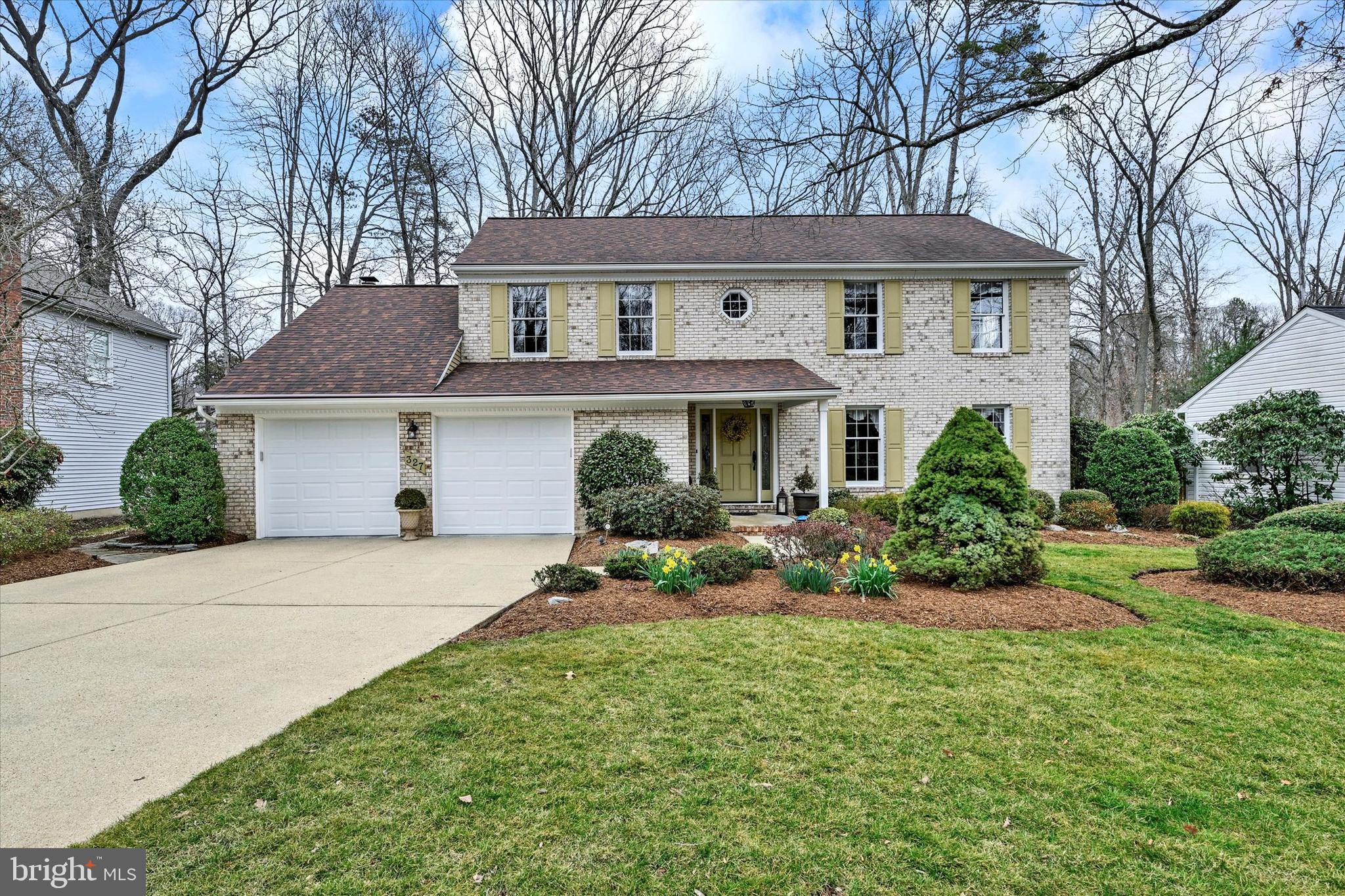 Welcome to 327 Lazywood Ct., located in the coveted community of Shipley's Choice and situated on a cul-de-sac. This stunning home features numerous upgrades and enhancements. The dramatic, two story foyer, is accentuated by the hardwood floors, wainscoting, chair rail and crown molding. Fall in love with the remodeled chef's kitchen, with its oversize island, custom Quaker Maid cabinets, granite countertops, ceramic back-splash, tile floor and KitchenAid and GE Profile appliances. This room is further enhanced by the recessed and pendant lighting. The sun filled breakfast room, featuring a bay window, skylight w/shade, plantation shutters and you can brew your perfect cup of coffee, at the coffee bar! The spacious family room with wood floors is highlighted by the raised, brick, gas fireplace w/heatilator, and features three skylights, with 2 shades, walls of windows, two ceiling fans and plantation shutters. You'll have no problem entertaining large gatherings in the dining room, which boasts hardwood floors and crown molding. The large three season sunroom, with cathedral ceiling is a dream and overlooks the manicured yard. If you are working from home, you'll appreciate the main level office/den, with hardwood floors and French doors.  Other improvements on the main lev. are the spacious laundry room, with Whirlpool appliances, upgraded cabinets, utility sink and extra cabinets and updated half bath.  Along with the primary bedroom, you'll find two additional bedrooms, one with direct access to the bath, featuring floor to ceiling tile. The spacious primary bedroom boasts a sumptuous, expanded bath, with dual vanities, with granite tops, jetted tub and an oversized fully tiled shower w/seat! Don't forget to check out the expanded walk-in closet! Additional living/entertaining space can be found in the partially finished lower level, w/ upgraded carpet and bar, with granite top. Check out the finished garage with insulated walls, Lift Master garage door openers and an epoxy floor. Please see the feature sheet for other improvements-but you get the picture!
