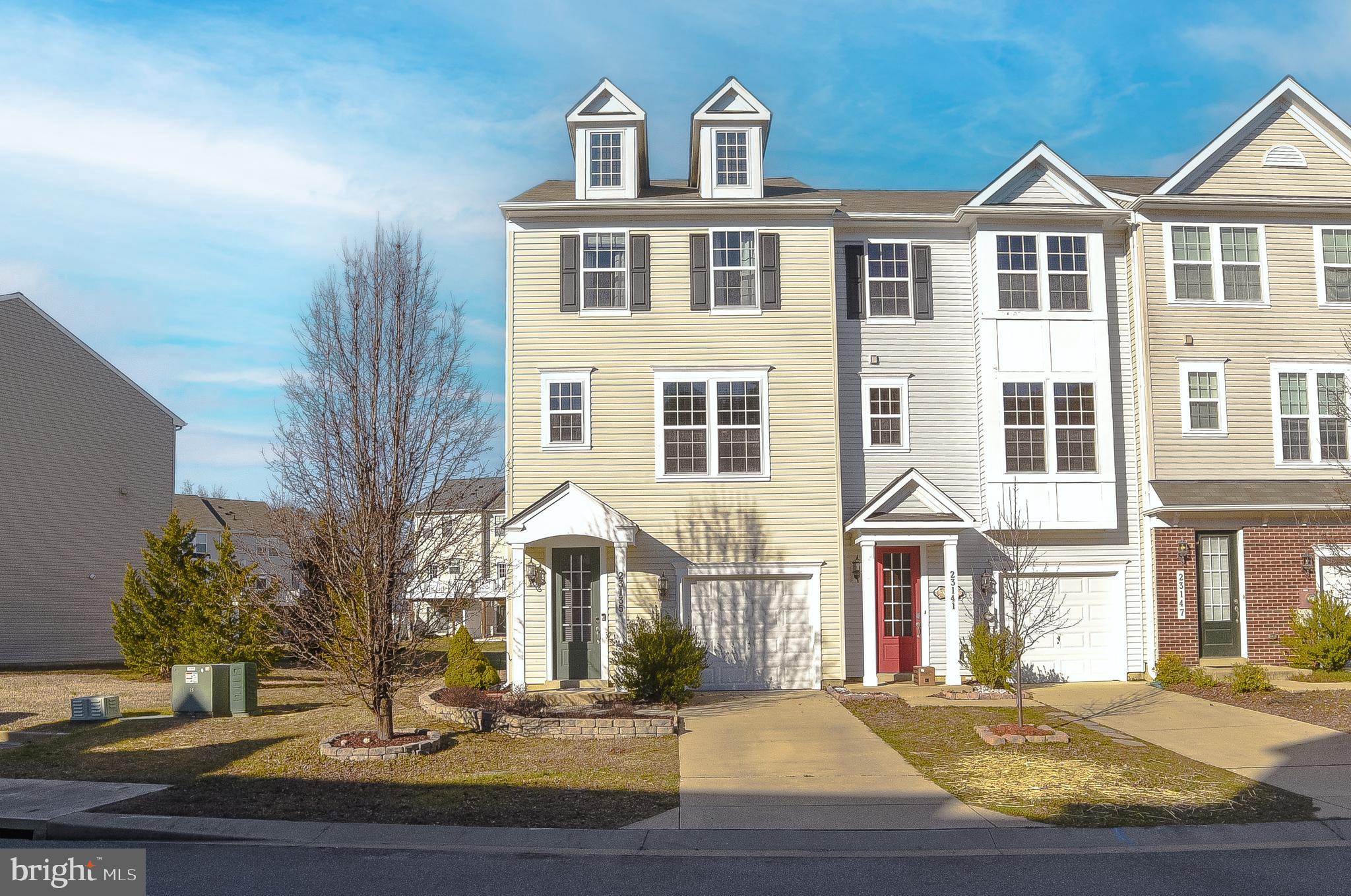 This beautiful end unit townhome is just you've been waiting for!  This home includes 3 bedrooms, 3 full bathrooms, and 1 half bath.  The main level entry foyer with wood floors lead you to the rec room w/full bath which make for a great guest/in law space and has it's own full bathroom and access to the back yard.  As you follow the stairs to the main living area, the open concept style is perfect for entertaining and hosting gatherings.  The gourmet kitchen has granite counters, upgraded cabinets, appliances, island w/bar style seating and recessed lights.    The windows in this end unit townhome create a bright and open feel throughout the home.  The sliders provide access to the large deck for cookouts or relaxing outside.   The upper level gives you access to the primary bedroom with walk in closet. and the primary bath with dual sinks and tile floors.  Two additional bedrooms and a full bathroom complete the upper level of the home.  There is literally space for everyone to spread out or to come together and relax.  Close to schools, shopping and area amenities.  Community amenities include pool access, common areas, playgrounds and more.  Easy  access to Route 235/Route 4 for those commuting to PAX Naval Base or locations north.  Schedule your online appointment today.