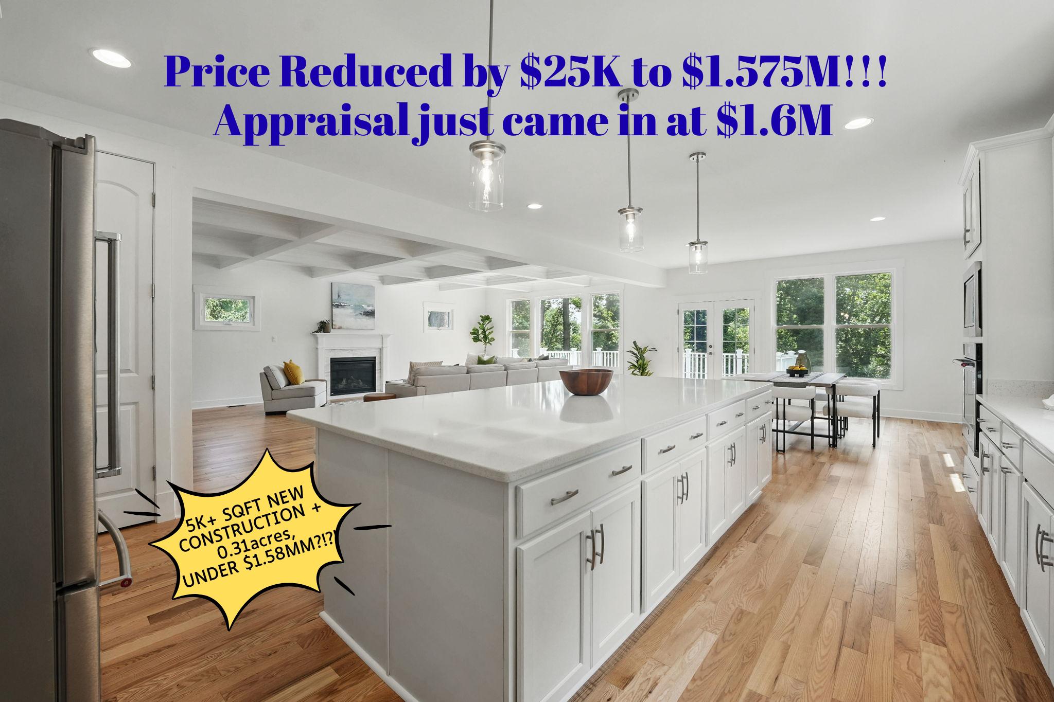 ✨JUST APPRAISED at $1.6MM!✨ AND 🔥$25K PRICE REDUCTION!🔥 | 🏡 5K+ SQFT NEW CONSTRUCTION + 0.31acres, UNDER $1.58MM?!?! 🏡 | **☝️DON’T MISS THIS OPPORTUNITY☝️** | ***Luxury, space, and modern design come together in this exceptional new construction home in Falls Church. With over 5,200 sq ft of finished living space, this home offers 5 spacious bedrooms, 4 full baths, and 2 half baths—ideal for both everyday comfort and stylish entertaining. ••••••• The main level features an open-concept layout with an elegant tray ceiling, a cozy fireplace, and a stunning gourmet kitchen featuring premium finishes and high-end appliances. Additionally, a breakfast area, separate dining room, entry from garage to mud room with *huge* closet, work/office space, coat closet and half bath away from kitchen/dining/ entertaining area. ••••••• Through the double French doors off the kitchen, step outside to a large Trex deck overlooking the huge backyard—perfect for summer gatherings. The deck connects to a lower-level patio, offering multiple outdoor living spaces. ••••••• Upstairs, the expansive primary suite impresses with a spa-like bath, separate walk-in shower, double vanity, toilet room, and…talk about closet space! Large linen closet and an **entire room** for the primary closet! ••••••• Additionally, upstairs there are 3 additional bedrooms, 2 more full baths, a bonus space for an office, lounge or study and **upstairs laundry**. ••••••• The fully finished walkout basement adds incredible flexibility, - in-law, au pair or guest suite, or even a rental space! The lower level features a 5th bedroom (w legal egress), 1 full and 1 half bath, a large rec room, a custom layout with TWO bonus rooms- space for a gym, office, more guest space or storage. Additionally, there are rough-ins for an additional bathroom and laundry; there’s even potential to convert the half bath to a full. ••••••• Additional highlights include a 2-car garage, Guardian security system, and a 1-year builder’s home warranty for peace of mind. Situated on a generous, fully-fenced, 0.31-acre lot in a prime Falls Church location with walkability! This home truly has it all!  (Home is no longer staged) •••••• Less than a 15 min walk to Barcroft Plaza with Harris Teeter, Starbucks, Virginia ABC Store, Bank of America and more! 1.3 mi to Seven Corners & The Eden Center. Approximately 1 mi to The Holmes Run and Four Mile Run trails. 2.6mi to I-395 entrance for easy commuting into D.C., Alexandria, connection to I-495/95, Springfield or points further south.•••••• Just beyond the entrance to I-395 will soon be the 🚧NEW LANDMARK DEVELOPMENT🚧 going into the old Landmark Mall site - including the **new Alexandria Hospital** and other retail and residential developments. A project that will 📈INCREASE HOME VALUES📈 and stimulate ⚡️🌱REVITALIZATION⚡️🌱 on Pineview Terrace and surrounding areas. A BRAND NEW HOUSE on 0.31acre for UNDER $1.58MM??? With this price reduction…DON’T MISS IT!