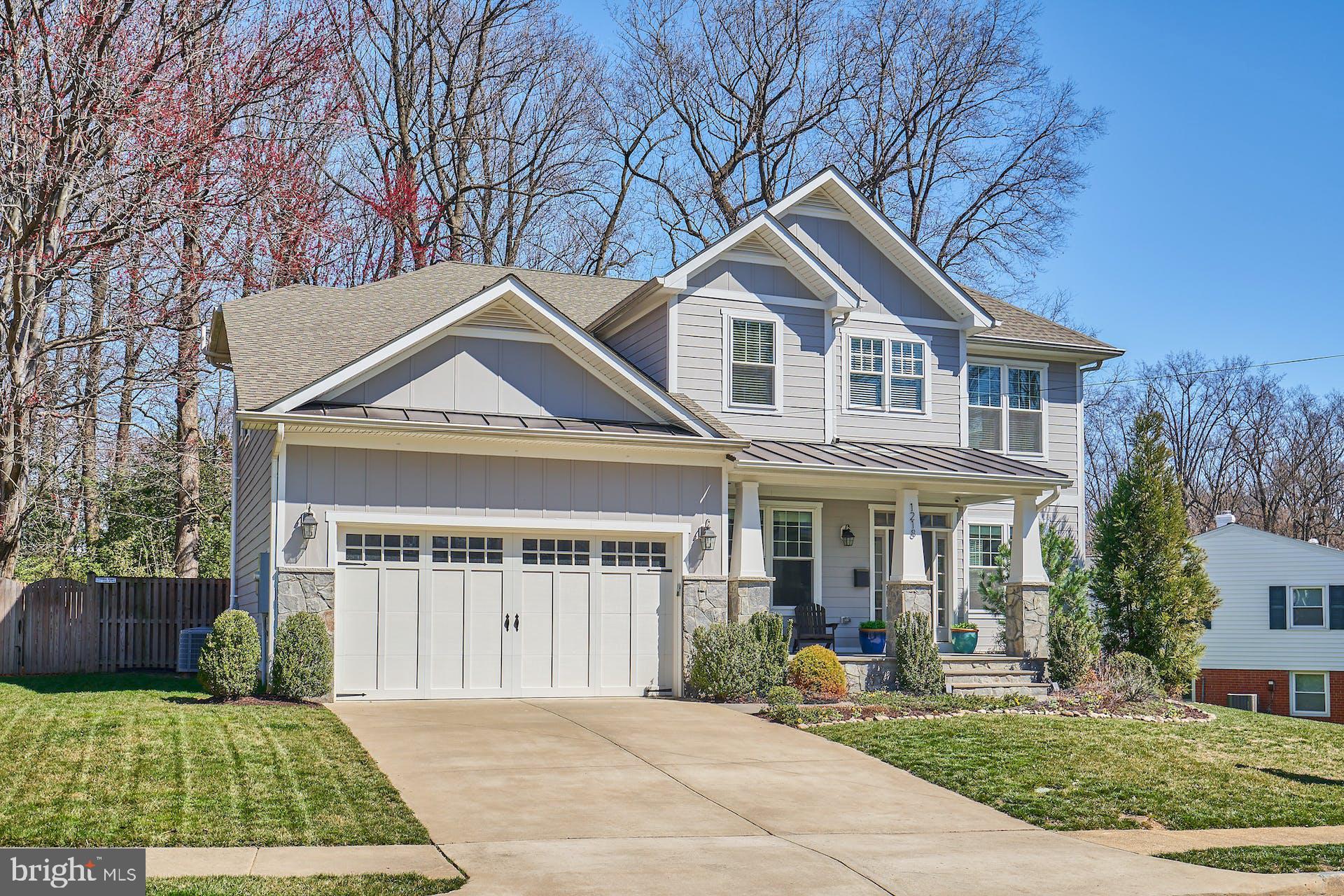 Offer Deadline Tuesday, 3/21 at 12PM.  Corinthian Homes Craftsman with 6 bedrooms and 5.5 baths built in 2018.  Inviting slate front porch welcomes you home. Large gourmet kitchen with shaker cabinets, quartz counters, stainless steel appliances including a 6-burner gas range, large island, walk-in pantry and breakfast nook (with doggy door!).  Butler’s pantry with custom built-ins and wine fridge.  Dining room easily seats 12! Living room with coffered ceilings and gas fireplace plus french doors that open to the tiered deck with gas line for grill. Main level bedroom with private en suite full bath. Upper level has 4 bedrooms, including huge primary suite with tray ceiling, dual walk-in closets, double vanity, soaking tub, water closet and ventilated heater. Lower level has family room, game room, bedroom + full bath, a workshop, and storage. The fully-fenced back yard includes stone patio, dog run, and extensive landscaping with sprinkler system. 2 car garage. No detail was missed in this stunning home. Vienna Woods is a great community with friendly neighbors located close to Southside Park with Fourth of July fireworks, W&OD Trail, town events like Oktoberfest, and local highlights like Simply Social coffee house, Toby’s ice cream, Clarity Restaurant, and Caboose Brewery.