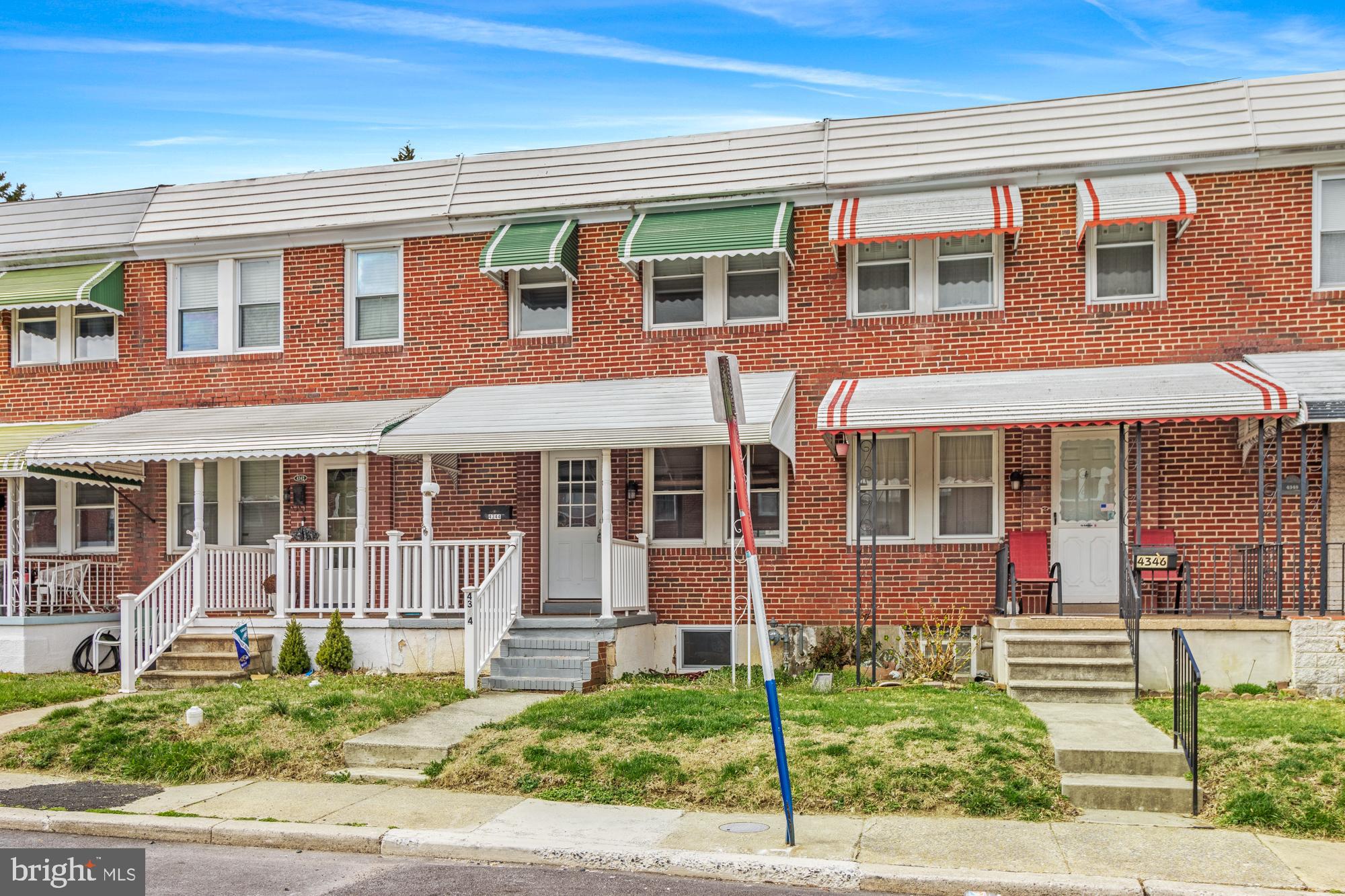 Welcome to 4344 Newport Avenue in Medfield.

This rental rowhome has been beautifully updated and maintained by its current owner, and is ready to welcome you to the neighborhood.
This Baltimore City home combines classic charm with modern updates. The first floor has beautiful luxury vinyl plank floors throughout the living and dining rooms and a recently updated kitchen with stainless appliances, stone countertops and fresh white cabinetry. There’s also a gas stove, which is a huge bonus for folks who enjoy cooking.
The second floor is carpeted and holds 2 nice-sized bedrooms and a full, modern bath. This home also has a lovely basement that is fully finished, has a newer washer and dryer, and includes a fresh, modern full bathroom.
The home itself is so clean and cozy, and it even has a sweet fenced backyard, great for summer hangouts, with an old-timey awning-covered patio for a table and grill.
Have we mentioned the central AC? That’s so important for summertime in Baltimore.
Located just moments from Hampden’s iconic “The Avenue”, Union Collective, the Rotunda and a variety of shops, restaurants, and attractions, this home offers urban convenience with a true neighborhood feel. Proximity to I-83 and public transportation make commuting a breeze. Don’t miss the opportunity to rent this lovely home in one of Baltimore’s most sought-after communities!