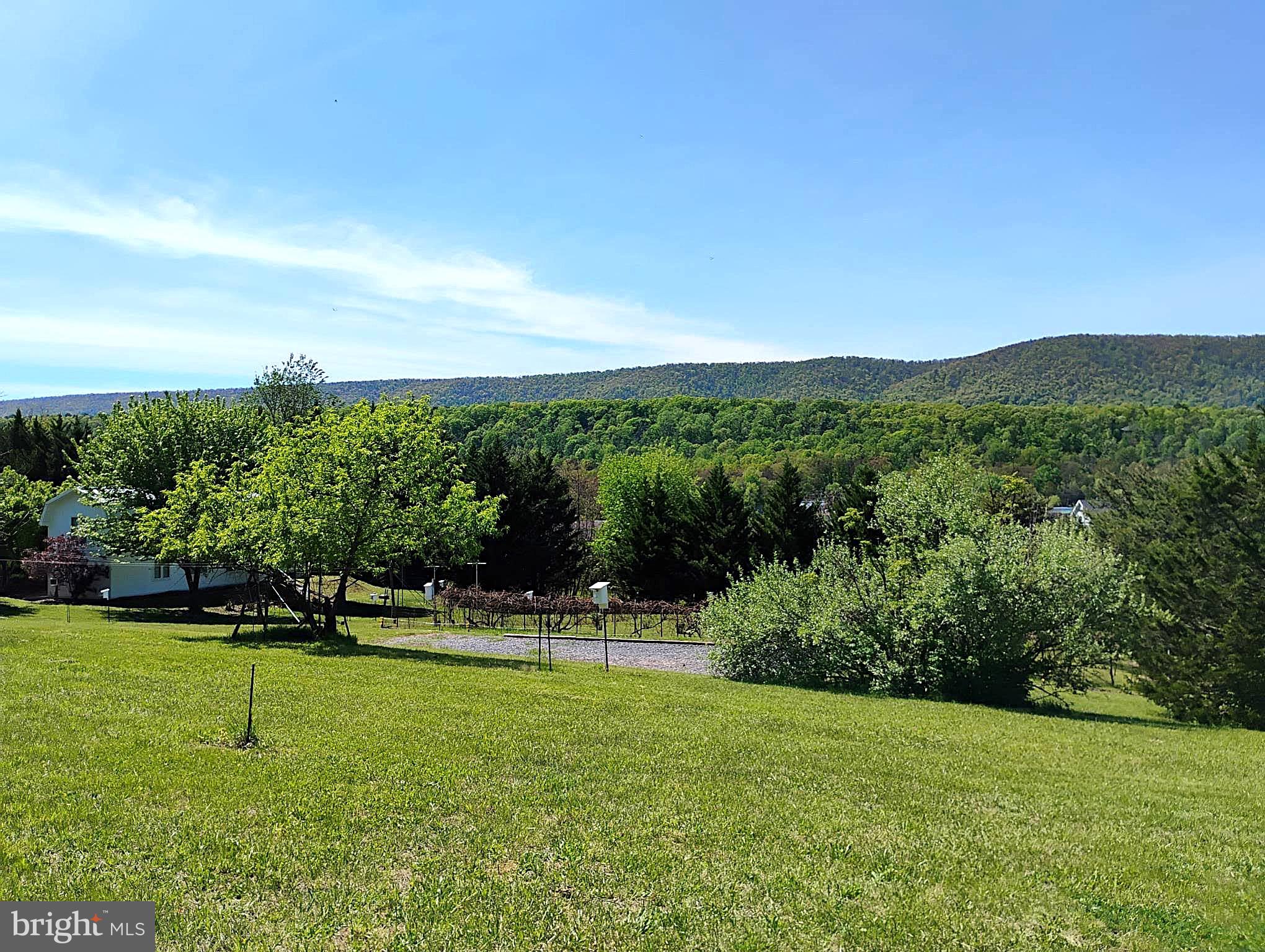 .This UNRESTRICTED 5.2 acre property offers so many possibilities – Airbnb, business location, hobby farm, dream home with majestic mountain views, vacation retreat, etc. Looking for a potential Airbnb property that stands out? Don’t miss this opportunity to have 3 rentals on one property with beautiful landscaping and panoramic mountain views that will attract guests. Great location with easy access to 522, 7 min to Historic Downtown Berkeley Springs and 5 min to Cacapon Resort State Park. The 3 well-insulated buildings with large casement windows can store your treasures or be converted to suit your desires. The plywood walls, ceiling, interior walls, and flooring are secured with screws making changes easy. An UPFLUSH system like Saniflo’s bathroom kit, could allow you to install a full bathroom anywhere without any major construction. No need for plumbing through the floor or underneath the building. Products also available for sinks. All furnishings convey. Building dimensions are: 2 story frame building (14’x40’), Library/Bedroom 14’x36’, Living Room/Kitchen 12’x40’, Porch 8’x28’. When you arrive, the beauty of the property will immediately impress you. The thoughtfully designed landscaping allows different “rooms” to unfold as you move from one area to another. Stately evergreens, fountains, concrete statuary, large wind chime, wisteria vines, fruit trees, concord grape arbor, and shady maple trees create an inviting environment for relaxation and enjoyment as you walk the park-like grounds. A white picket fence encloses prime gardening soil from over 20 years of loving care and enrichment. The property serves as a bird refuge with nesting boxes and offers plenty of bird watching opportunities. A ravine with a wet weather STREAM and tall trees provide a cool, shady oasis as you enter the forest at the far side of the property. Trails follow the stream allowing one to experience the tranquility and natural beauty. Property is fully fenced and landscaped for privacy with plenty of winter green. Multiple large metal buildings can meet your needs for storage, parking, working, animal shelter, etc. An enclosed 41’Lx24’Wx12’ (sides) building has 2 levels and includes storage racks. Garden tractors, tools and materials convey. There are 3 partially enclosed carports: 36x18, 31x18, and 26x18 feet with 8’ sides and a 10’x15’ vinyl shed. Electric onsite including two 30 amp RV outlets. A 3 bedroom septic permit is on file and a permitted privy and gray water leach trench is installed.