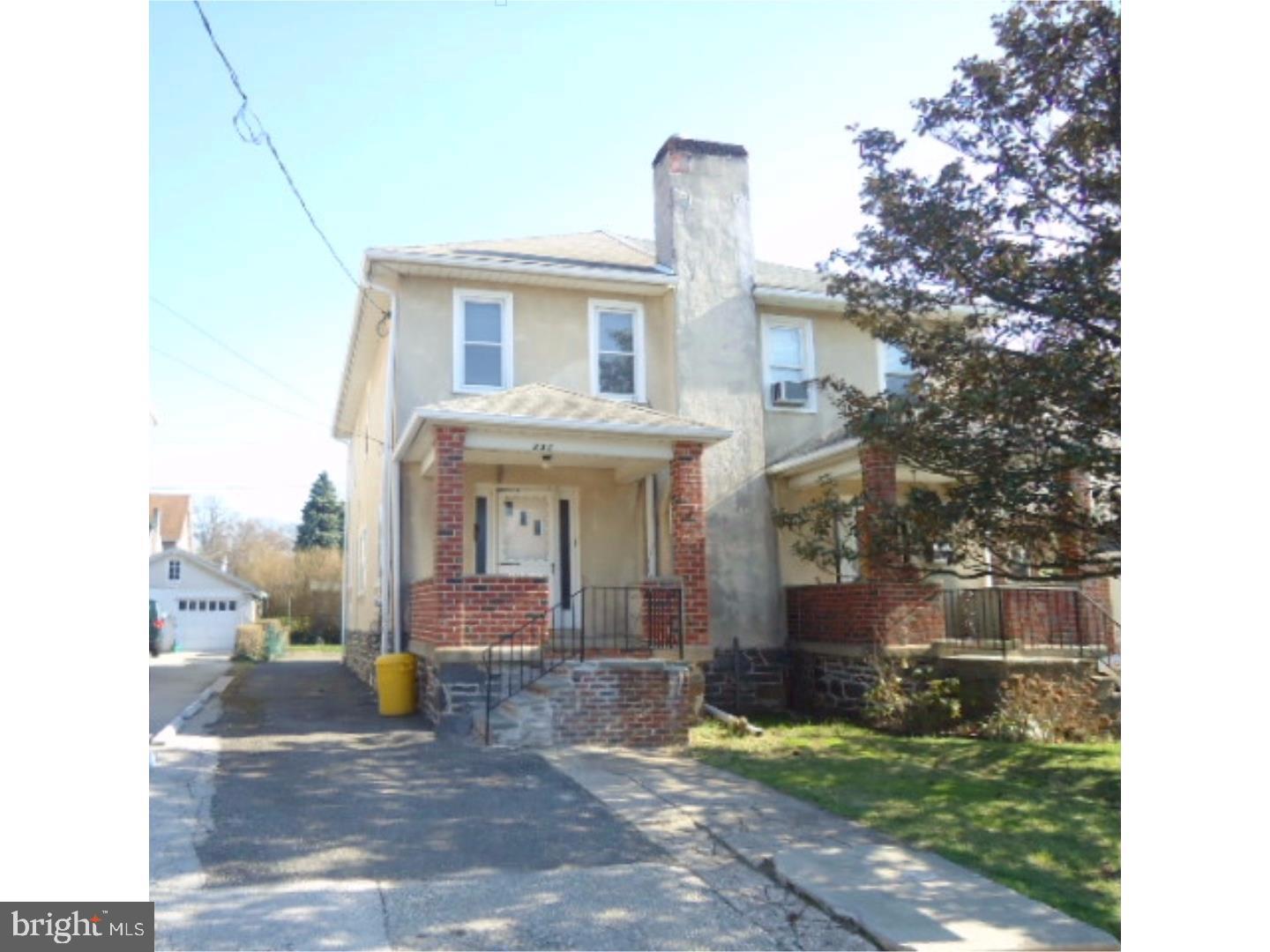 Updated Twin in desirable Lower Merion! Enter through the flagstone porch into the large living room which features a decorative brick fireplace. Open layout joining into the formal dining room. There are refinished hardwood floors in LR & DR. Updated kitchen with cherry cabinets and granite countertops also featuring a breakfast bar. Off of the kitchen is a first floor laundry room & powder room for ultimate convenience which leads to rear yard. There is a large, dry basement for plenty of storage space. 2nd floor boasts 3 large bedrooms with generous sized closets and full hallway bathroom. Oversized driveway and quaint back yard not to mention location is close to everything! Make this your next home! Avail 6/1 but negotiable.