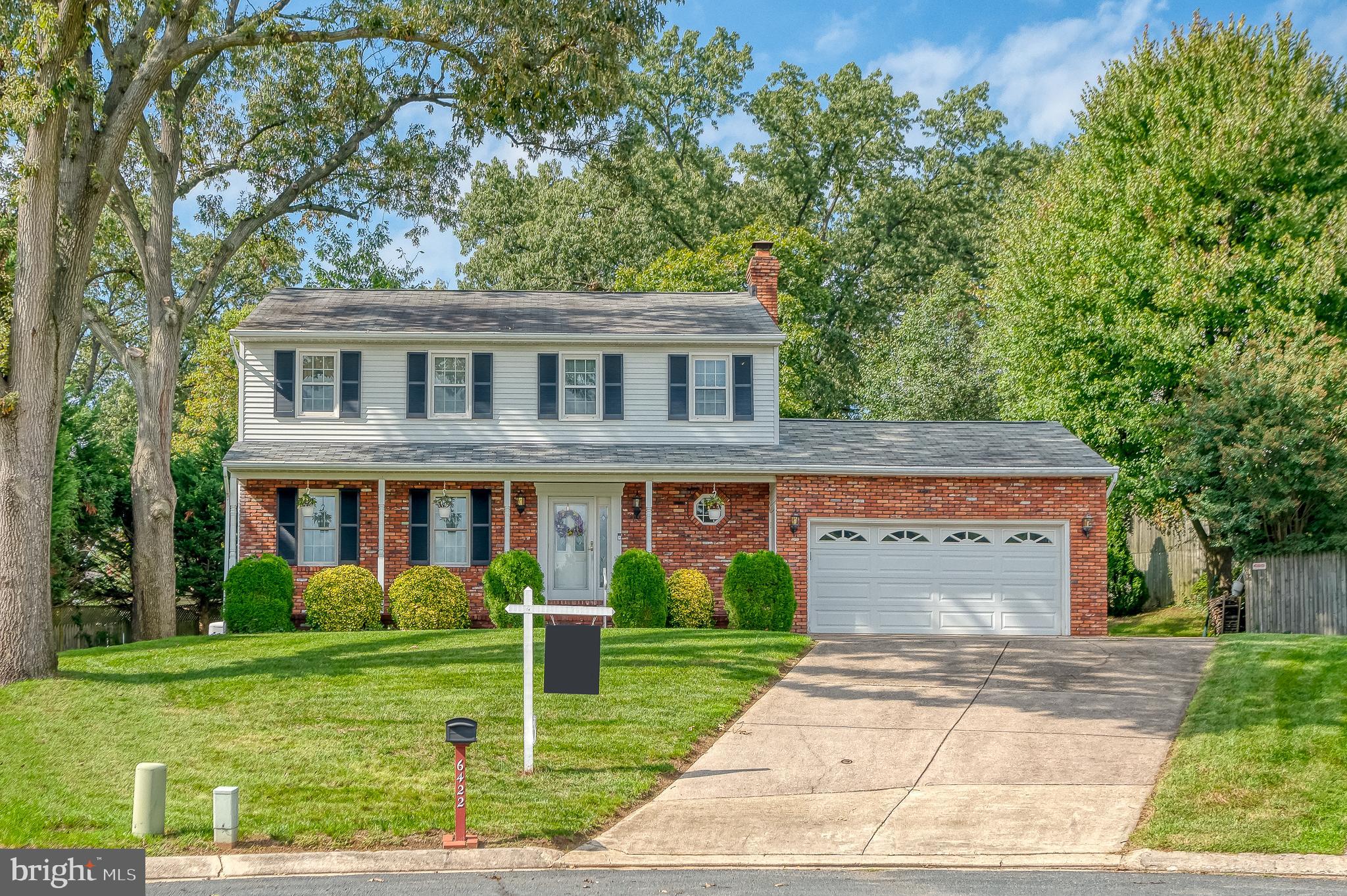 Welcome to 6422 Oak Park Court, a colonial situated in a quiet cul-de-sac, well-maintained by the original owners. This four bedroom, 2.5 bathroom home has a privacy fence in the rear level yard with mature trees. You'll find an eat-in kitchen with luxury vinyl plank flooring that flows into the family room with a brick surround wood-burning fireplace. The dining room and living room have molding and carpet. The sunroom addition is great for entertaining in all seasons with it's own heat pump and AC, double insulated windows and door, plus additional baseboard heat for colder months.   It has a cathedral ceiling and views of the entire rear yard with a pool table (negotiable). The partially finished lower level has tons of potential as well as storage and sliders to the side yard. There is a patio for outdoor living space. The energy bills average $100-130 per month with southeastern exposure.  There is a 20'x10' shed attached to the back of the garage on  concrete slab.  A 6' wide opening covered by a roof exists for outdoor vehicles, etc.. The enclosed part of the shed measures 10' X 14' and includes an 8' wide shelving system.  Ideal location for for commuting to work since it is located at the intersection of 3 major highways.  This home is located less than 100 yards from Linthicum Park which has 2 tennis courts, baseball diamonds, soccer fields, and playgrounds.  The park also has an amphitheater and paved walking trails.