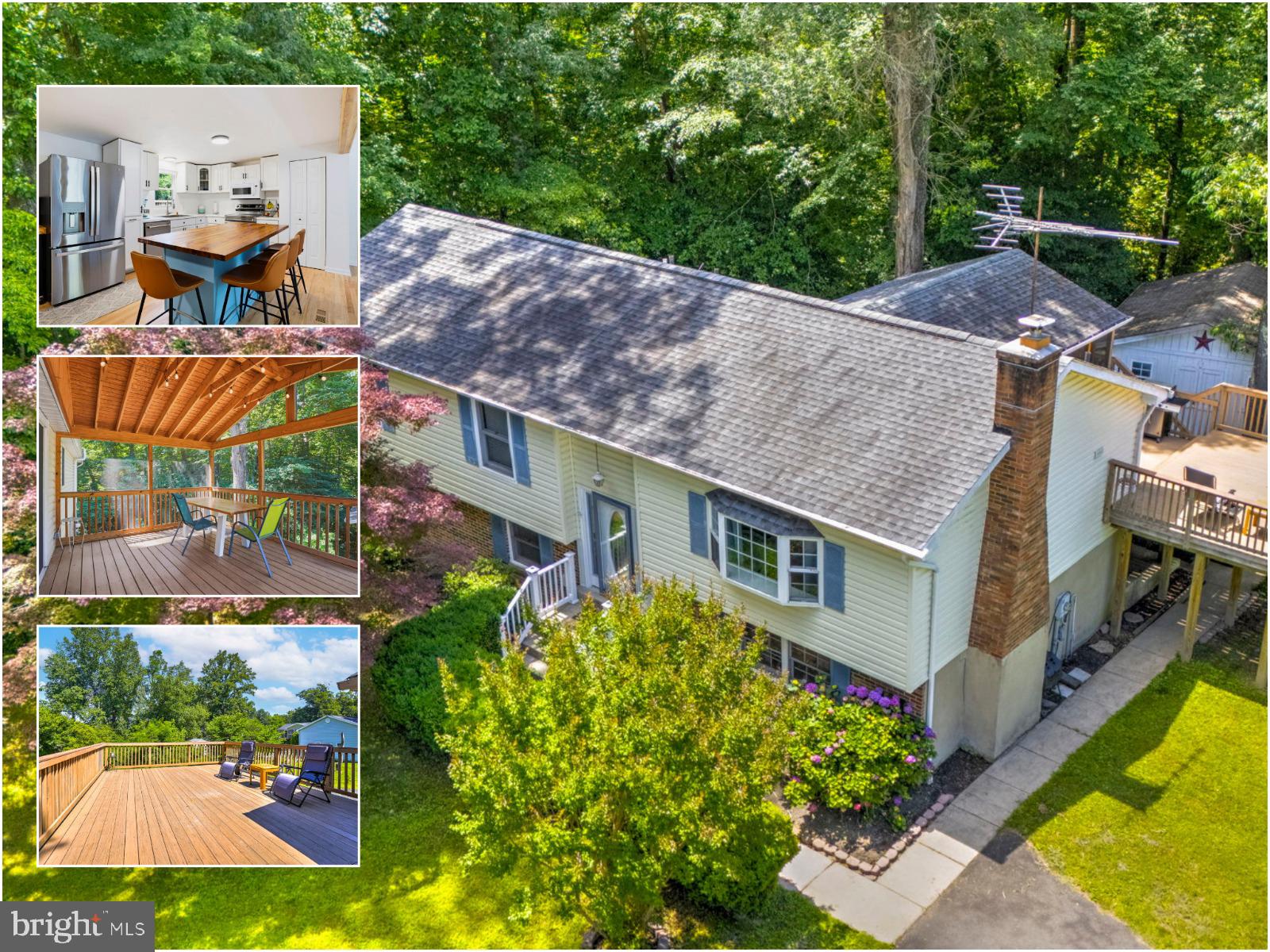 OPEN HOUSE SATURDAY 6/27/26 FROM 11 AM TO 1 PM. You won't want to miss this rare opportunity in Regal Estates. Tucked at the end of a long private driveway, this spacious 5-bedroom, 3 full bath home sits well off the cul-de-sac on over an acre that backs to trees.

Inside, an open floor plan features hardwood floors, exposed wood beams, a brick fireplace, and an updated kitchen with a large island (with teak countertop) and new appliances.

If you enjoy peaceful mornings and evenings watching the birds, deer, and sunsets, you'll love the large deck and screened-in porch with a vaulted wood-beam ceiling. Out back, you'll also find a patio, a shed with electricity, and a dedicated plug for an above-ground pool.

Smart upgrades round it out, including a new hybrid hot water heater that qualifies for the SMECO rebate and a UV light sanitizer on the well system.

Conveniently located close to shopping and just minutes from Dunkirk District Park and Ward Farm Recreation and Nature Park. Commuters will love the quick access to Route 4 and the Dunkirk Park and Ride, less than 3 miles away, with commuter bus service to Washington, D.C. and the Navy Yard. The home is also within an easy commute of PAX River Naval Air Station and the Calvert Cliffs Clean Energy Center in Lusby, and close to the public boardwalk and shops of North Beach. No HOA.