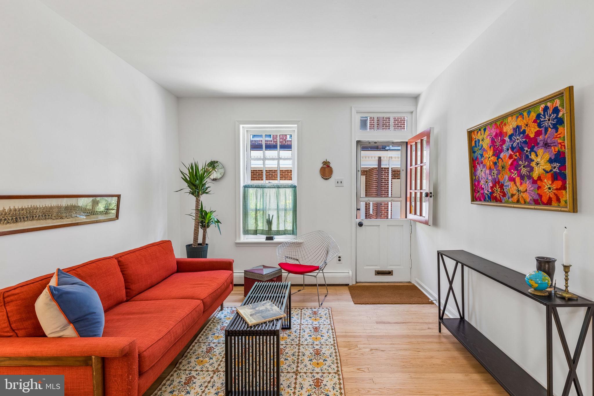 This charming Fitler Square cottage is located on a small cartway  in one of Philadelphia’s most desirable and highly walkable neighborhoods.  Enter the ground floor through a charming glass-top Dutch door into a cozy living room with refinished oak flooring and an updated kitchen with new range, refrigerator and pomegranate linoleum floor. Generous rear yard with plenty of room for a bar-b-que, gardening or a quiet place to enjoy the sunshine. On the second floor you will find the bedroom with painted pine flooring and a walk in closet as well as a full tiled bathroom with a stall shower and pedestal sink.  Basement provides a full, dry and unfinished lower level dedicated to mechanicals, storage, and the washer and dryer with a high ceiling and large enough to finish into future living space. Located just around the corner from Fitler Square and the riverfront recreation of the Schuylkill River Park. Steps away from neighborhood favorites like Rabbit Coffee, Sally and the Pine Street Grill.  Easy walk to the University of Pennsylvania, Drexel University, HUP, CHOP, 30th Street Amtrak Station and Rittenhouse Square.