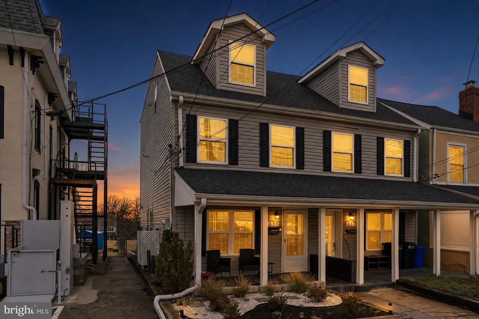 This spectacular 4-bedroom, 3-bath twin was completely taken down to the studs in 2019 and meticulously rebuilt with exceptional craftsmanship and attention to detail. Situated on a rare double lot along a wide, quiet street in highly sought-after Conshohocken Borough, this home seamlessly blends timeless character with modern luxury, creating the perfect balance of charm, comfort, and convenience.
A newly reconstructed covered front porch welcomes you home, while the expansive rear deck just off the kitchen provides the ideal setting for outdoor dining, entertaining, and summer barbecues.
The thoughtfully designed first floor features an open-concept layout with a spacious living room, dining area, and beautifully appointed kitchen complete with custom built-ins. A full bath and convenient laundry alcove add to the home's everyday functionality.
The second floor offers two generously sized bedrooms and a stunning full bath featuring radiant heated floors, a heated towel rack, and exquisite custom tile work. The third floor serves as a private retreat with an additional spacious bedroom, a versatile office or nursery, and a luxurious full bath appointed with radiant heated floors, a heated towel rack, and premium finishes.
The current owner has continued to enhance the home with significant improvements, including professionally waterproofing and parging the basement, installing a new furnace that provides two-zone heating, and completely reconstructing the front porch.
Designed for both comfortable everyday living and effortless entertaining, the flexible floor plan easily accommodates intimate family gatherings as well as larger celebrations.
Quintessential curb appeal completes this exceptional property. Ideally located just minutes from the Schuylkill River Trail, the train station, vibrant downtown Conshohocken, shopping, dining, and major highways, this home offers an unbeatable combination of location and lifestyle.
Whether you're searching for your forever home or an outstanding investment opportunity, this exceptional residence is one you won't want to miss.