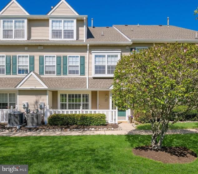 Completely updated 3 BR, 2.5 BA Townhome in Mill Ridge! Covered front porch leads to the formal entry w/ hardwood floors that continue through the Living & Dining Rooms that feature a gas fireplace. Kitchen with custom cabinetry, stainless steel appliances including the recently upgraded dishwasher & refrigerator & granite countertops overlook the Living & Dining area. The first floor also offers an updated powder room. The second level features a Primary Bedroom with walk-in closet & full bath with a walk-in shower. 2 additional large bedrooms, full hall bath & Laundry area complete the second level. The third level offers a private suite with a large bedroom with walk-in closet. High-efficiency HVAC, new water heater, new remote control ceiling fans. All baths have been updated. Great location & community!