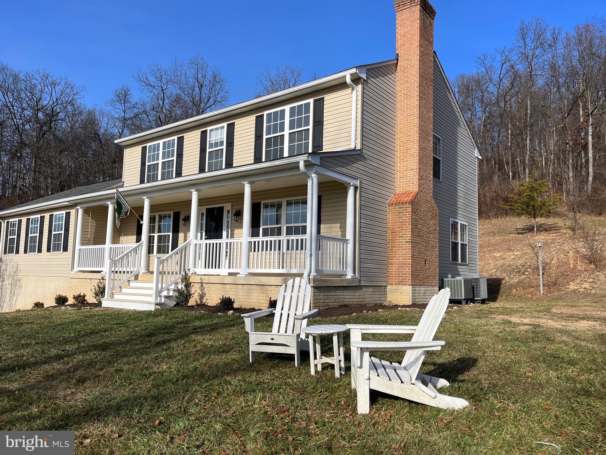 Desirable location just off of Apple Pie Ridge Road. Panoramic scenery of the Massanutten Mountains, The Shenandoah Valley and gorgeous farmland with a Colonial home that backs to woods. Calming vista from the front porch and a spacious 4 bedroom home with a finished basement. The first floor offers 2 great rooms, a wood burning fireplace on the main level and wood stove flue in the lower level. The kitchen has lovely granite counters, hardwood floors, a kitchen island and ample space for a large kitchen table. Dining room and laundry room both off of the kitchen as well. This home has been freshly painted on the interior & exterior, new kitchen counters, refinished hardwood floors, new light fixtures, new primary bathroom vanity, new carpet throughout, new landscaping and the driveway has been regraded with new loads of gravel. Xfinity available, approximately 5 min drive to the Winchester Medical Center. And again...The Spectacular Views & close proximity to town.