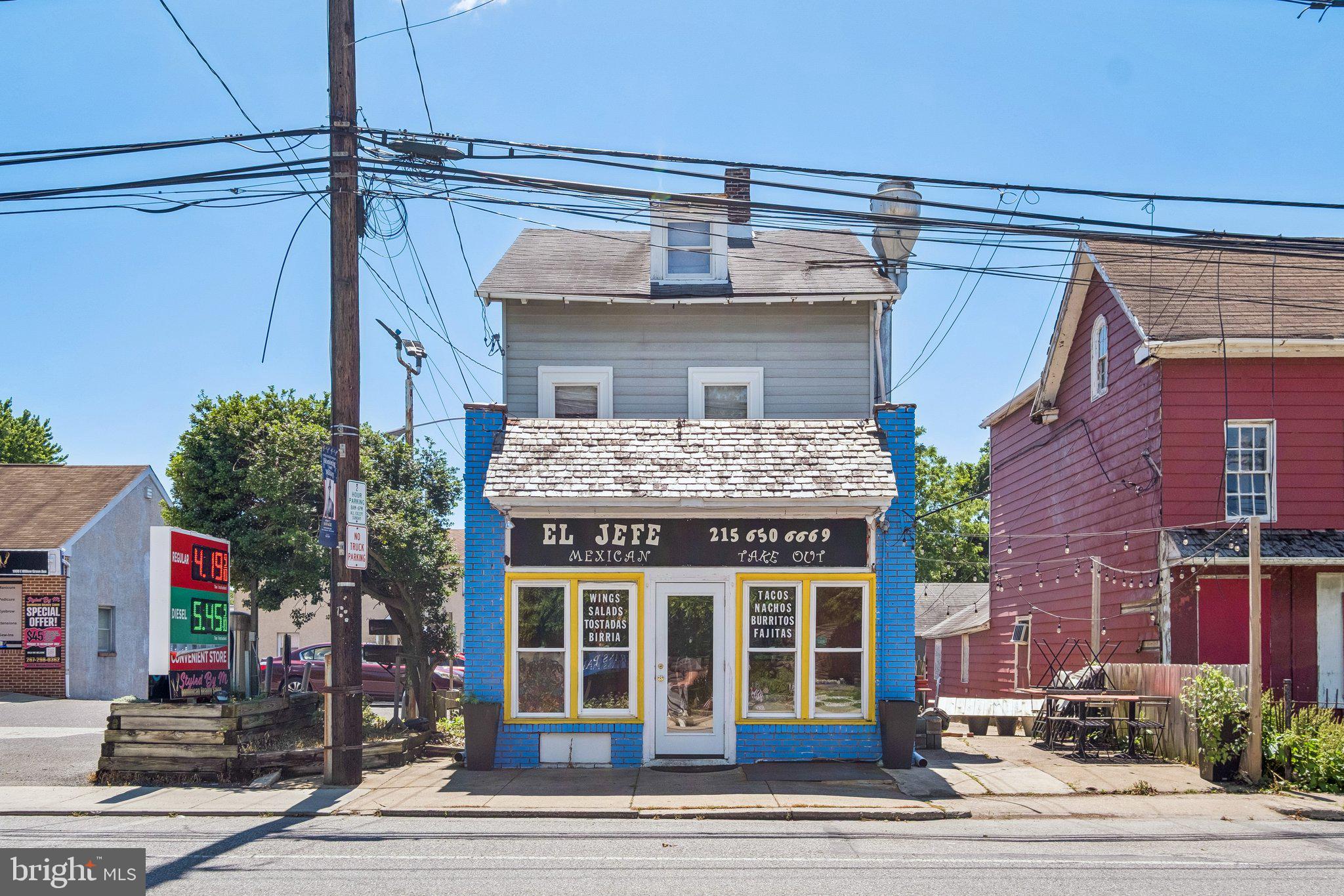 This commercial mixed-use property, zoned Business #1, is prominently located on Willow Grove Avenue in the vibrant Wyndmoor business district. The first-floor commercial space was most recently used as a Deli-style take-out restaurant. A two-bedroom residential unit consisting of a living room, kitchen, and bathroom, comprise the 2nd & 3rd floors. The property is an ideal business location for many commercial uses, a prime investment opportunity, and suitable for an owner to utilize the commercial unit and reside in the upper level apartment.  Sited on a 31’ by 99’ lot with rear off-street parking accessed by an easement, this commercial building is in the heart of Wyndmoor, recently revitalized by major commercial and residential developments.