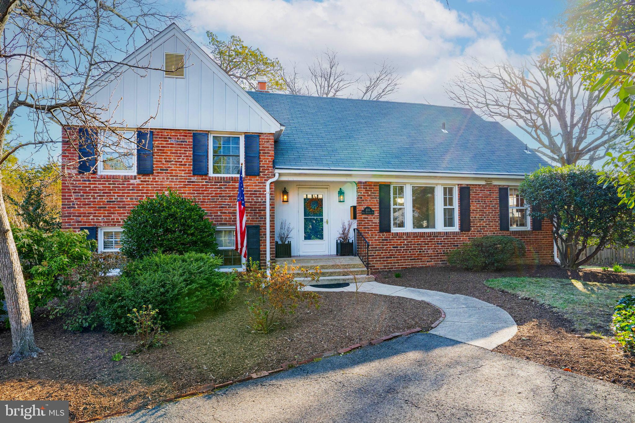 Welcome to this hidden oasis tucked away on a private cul de sac! Approximate 1/3 acre lot in Rosemont/Braddock Heights neighborhood. Don’t be fooled by the address, this home is nestled on a secluded wooded lot off of Ruffner Road. Fully fenced yard, mature trees, stone walkways, private drive for 2 cars and a large deck with scenic views!  Enjoy 3 bedrooms and 2.5 bathrooms & 2 wood burning fireplaces..  Gleaming original hardwoods  welcome you into the foyer and are found throughout the home.  The main living has a formal dining room, a living room with custom built-ins surrounding a wood burning fireplace with mantel.  Kitchen highlights include beautiful wood cabinetry with granite countertops, updated cabinet pulls and newer appliances.  Sliding glass doors lead to a large deck and patio, perfect for outdoor entertaining! Two bedrooms and a full bath are a handful of stairs away, ascend another few steps to the primary suite and spacious bath with soaking tub and separate shower!  Panoramic views of the city from the deck overlooking 1/3 acre treed lot!  The lower level boasts a large family room with new flooring, wood burning fireplace, updated powder room and access to the side yard.  Down a few more stairs to the basement, you will find the laundry room with newer front load washer and dryer and abundant storage.  Entertaining and enjoyment await your family and friends! Enjoy shade under the canopies of trees,  the pop of color from the azalea bushes, nurture a vegetable garden in the raised beds or just relax on the deck!  HVAC replaced.Amazing close-in location with walkability to Braddock Road Metro, Del Ray, Old Town and an easy drive to 395, Reagan National Airport, The Pentagon, D.C, Shirlington. Welcome home!