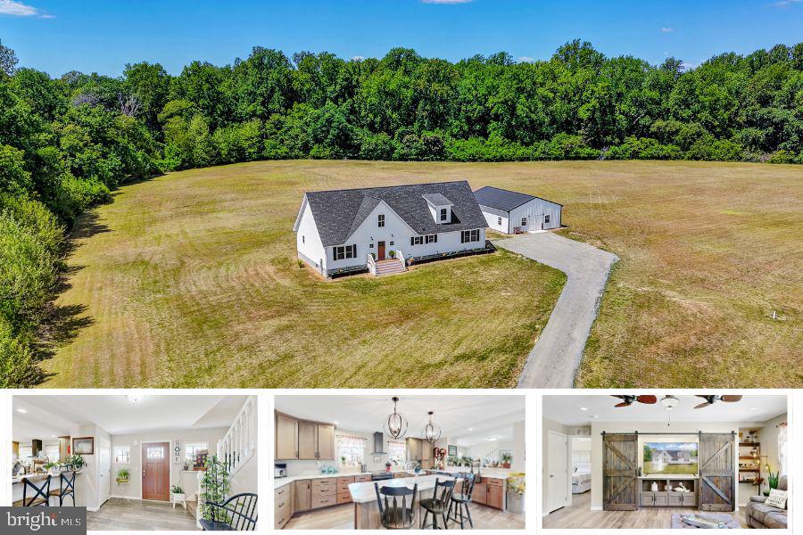 Modern Farmhouse Living on 9+ Private Acres — Move-In Ready!  

Welcome to this Beautifully Designed, Like-New Construction Home where Modern Style Meets Thoughtful Functionality. This property offers the Perfect Blend of Peaceful Country Living and Convenient Access to Nearby Amenities and Delaware’s Stunning Beaches.....

Step Inside through the Inviting Foyer and be Greeted by a Bright, Open-Concept Layout Filled with Natural Light and Farmhouse Charm with Barn Doors throughout. The Spacious Family Room flows seamlessly into the Dining Area and a Show-Stopping Kitchen, Featuring Black Stainless Steel Appliances, Sleek Countertops, a Large Walk-In Pantry, and a Massive Island with Abundant Seating, Prep Space, and Storage—Perfect for Entertaining or Everyday Living--  

The Thoughtfully Designed Split-Bedroom Floor Plan Offers Privacy and Comfort. The Primary Suite is Tucked Away off the main living area and Boasts a Luxurious En-Suite Bath with Dual Vanities, a Beautifully Tiled Walk-In Shower, and a Generous Walk-In Closet. Two Additional Bedrooms share a Well-appointed Full Bath, ideal for Family or Guests. A Spacious Mudroom/Laundry Area with Utility Sink creates the Perfect Drop Zone for Everyday Convenience.   

Upstairs, an Unfinished Attic Spans the Full Length of the Home, already Equipped with Plumbing and Electric Stub-outs—Ready to be Transformed into Additional Bedrooms, a Recreation Space, or a Custom Retreat to Fit Your Needs.   
New Septic in 2021 for 4 Bedrooms.
Step Outside and Enjoy your Own Private Oasis. The Expansive Property Offers Plenty of Room for Outdoor Activities, Gardening, or Simply Relaxing in Nature. A Large Patio provides the Perfect Setting for Grilling and Entertaining, while the Impressive 30x40 Pole Barn offers Endless Possibilities for Storage, Hobbies, or Workshop Space. 
Plenty of Parking for Boat, RV, Hobbies, Entertainment. Partially Wooded Acreage Offers Opportunity to Enjoy Mother Nature and Wildlife Right at Home. 
Zoned for Agricultural Use with NO HOA Restrictions, This Property is Ideal for Horses, Hobby Farming, or Creating Your Dream Homestead!   

Peaceful, Private, and Packed with Possibilities—This is a Rare Opportunity to Enjoy Modern Comfort with Room to Grow. Schedule your Private Tour Today!