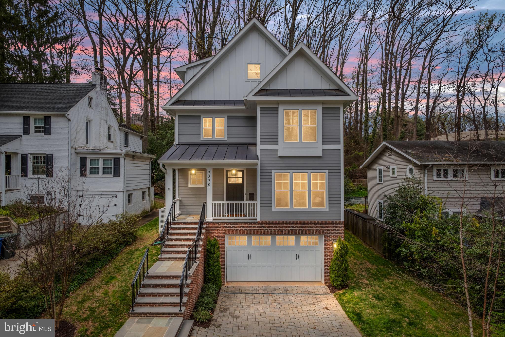 3 Years young home built by Spring Street.  Situated on a wooded lot in sought after Lee Heights.  5 bedrooms, 4.5 baths on 4 finished levels.  Lower level rec room, bedroom and full bath with separate laundry area.  Plumbed and wired for a kitchenette, Private entrance is ideal for au-pair suite.   Main level with lovely foyer leading to a formal living or dining room with adjoining butler 's pantry and walk in pantry next to kitchen.  Open gourment kitchen/family room/breakfast room area offer tons of light.  French doors lead to private, flat yard.  On the upper level,  primary bedroom suite features bathroom with soaking tub, double vanity and walk in closet.  Jack and Jill bedroom with bath and laundry room. The top level has a large family room, bedroom and bath.  2 car garage enters to mudroom with built ins.   Main and upper level boast hardwood floors.  Wainscoting, extensive mouldings, high end fixtures throughout.  2 lights to DC, walk to shops, restaurants and schools.