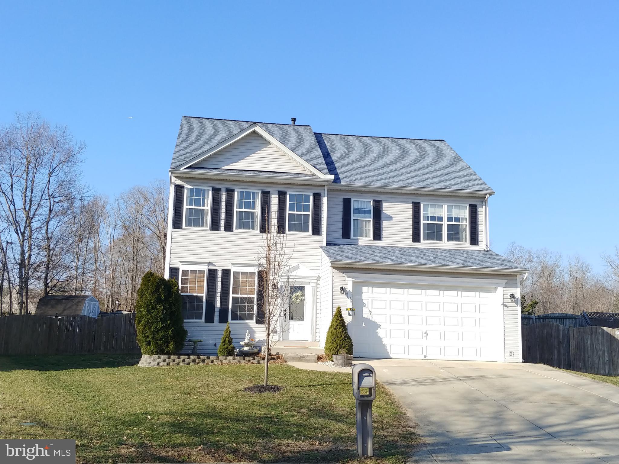 Motivated seller! This is a commuter's dream home with close proximity to Joint Base Andrews, Bolling AFB, and Pax River NWC. Welcome to this well maintained home with lots of NEW, NEW, NEW!!! Home features include: 2016 - GAF weather stopper integrated roofing system, 2016 - Carrier 4 ton central air conditioning unit, 2018 - all new exterior doors, 2018 - brand new kitchen fridge, 2017 - new dishwasher, 2016 - new double hung windows in family room, 2016 - new hardwood floors in kitchen and carpet in family room, and 2014 - new sump pump. You are sure to enjoy the open concept main level with a desired kitchen bump out for extra living space, over sized kitchen island, large family room with decorative electric fireplace and gorgeous mantel, and extra large formal dining room. The fully fenced in backyard is the largest in the Aspen Woods development and the lot does not back up to other homes. Storage shed does stay with the home. There are also multiple walk-in closets and the laundry is located on upper level with the bedrooms. This home is slated for the new Billingsley Elementary School in 2019-2020 school year according to www.ccboe.com  WELCOME HOME!