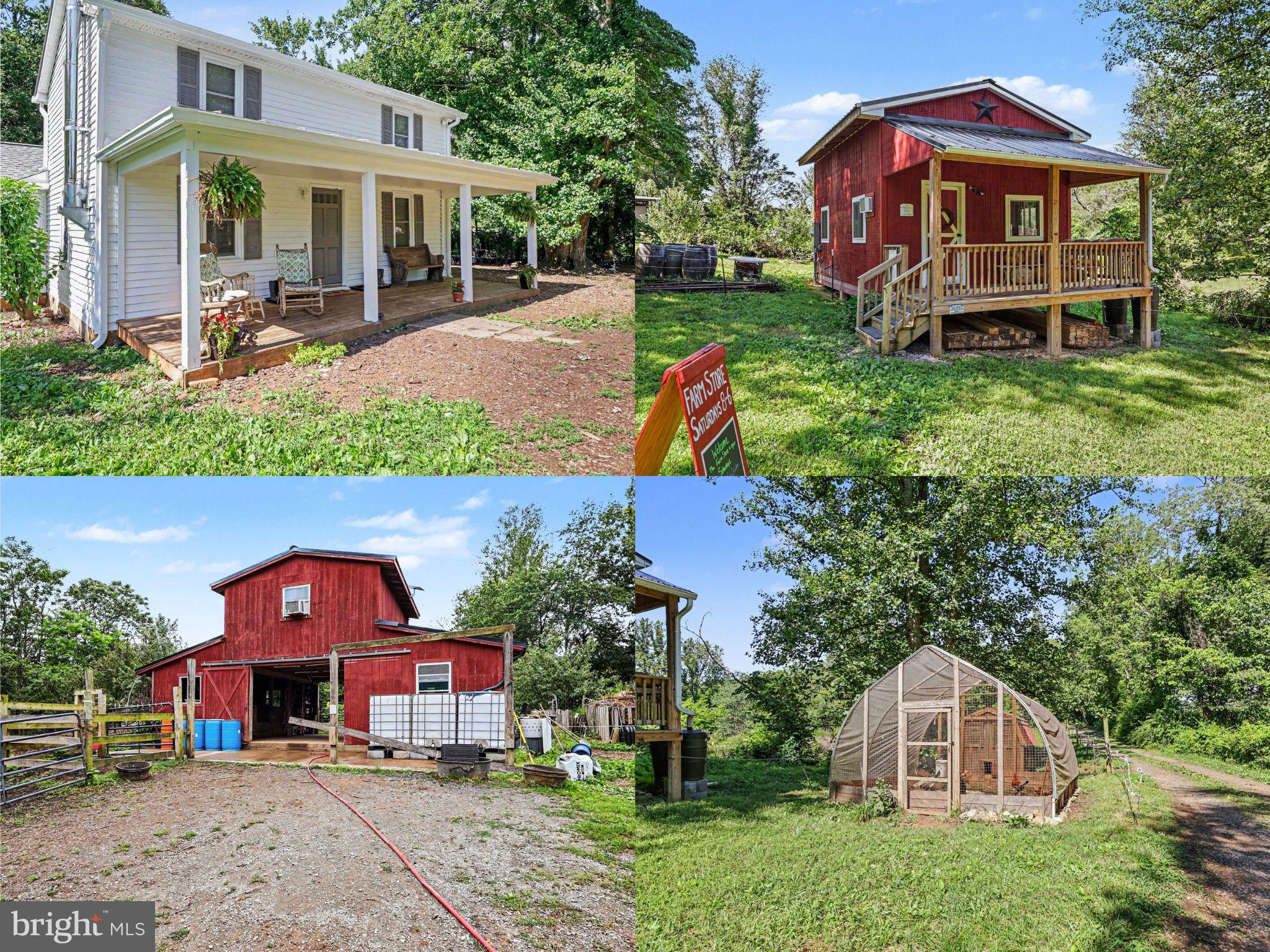 Charming updated 1910 3-bedroom, 2-bathroom farmhouse situated on 6 picturesque acres, thoughtfully developed into a fully functional homestead and working farm. This unique property offers endless possibilities for hobby farming, livestock, gardening, or small farm business operations. 

Explore the timeless elegance of Virginia-milled ash wood floors made by Willow Run Lumber in Rockingham, VA. These stunning floors are characterized by their remarkable grain and warmth.  Complementing this architectural feature is an exceptional wood stove, meticulously crafted in Monroe, VA. 

This property features a 2-story barn built in 2013 with 2 stalls, a washroom with hot/cold water, a workshop/tack room, an office space, a storage room, and a livestock handling area. Additional improvements include a separate Farm Store building on its own electric meter, with a covered porch, refrigerator/freezer space, and a generator transfer switch, making it ideal for agricultural or business use. The land is fully perimeter fenced, with two pastures, hydrants, established garden areas with rich organic soil, two hoop-style greenhouses, raised garden beds, a chicken coop with enclosed run, mobile poultry coop, and multiple storage sheds. 

The property also includes a wide variety of established fruit trees and berries, including apple, pear, peach, plum, cherry, blueberry, raspberry, blackberry, elderberry, and figs. Additional features include a high-tensile woven-wire perimeter fence, rain water catchment for gardens, a back-up stainless steel Bison deep well hand pump, 50-amp RV/electric hookup, covered front porch, and a blend of historic charm and modern farm infrastructure. This is a rare opportunity to own a turnkey homestead property with extensive improvements already in place. Property is in agricultural use.
This property is a working farm and home is occupied. Appointment required. Please do not go onto the property without an appointment.