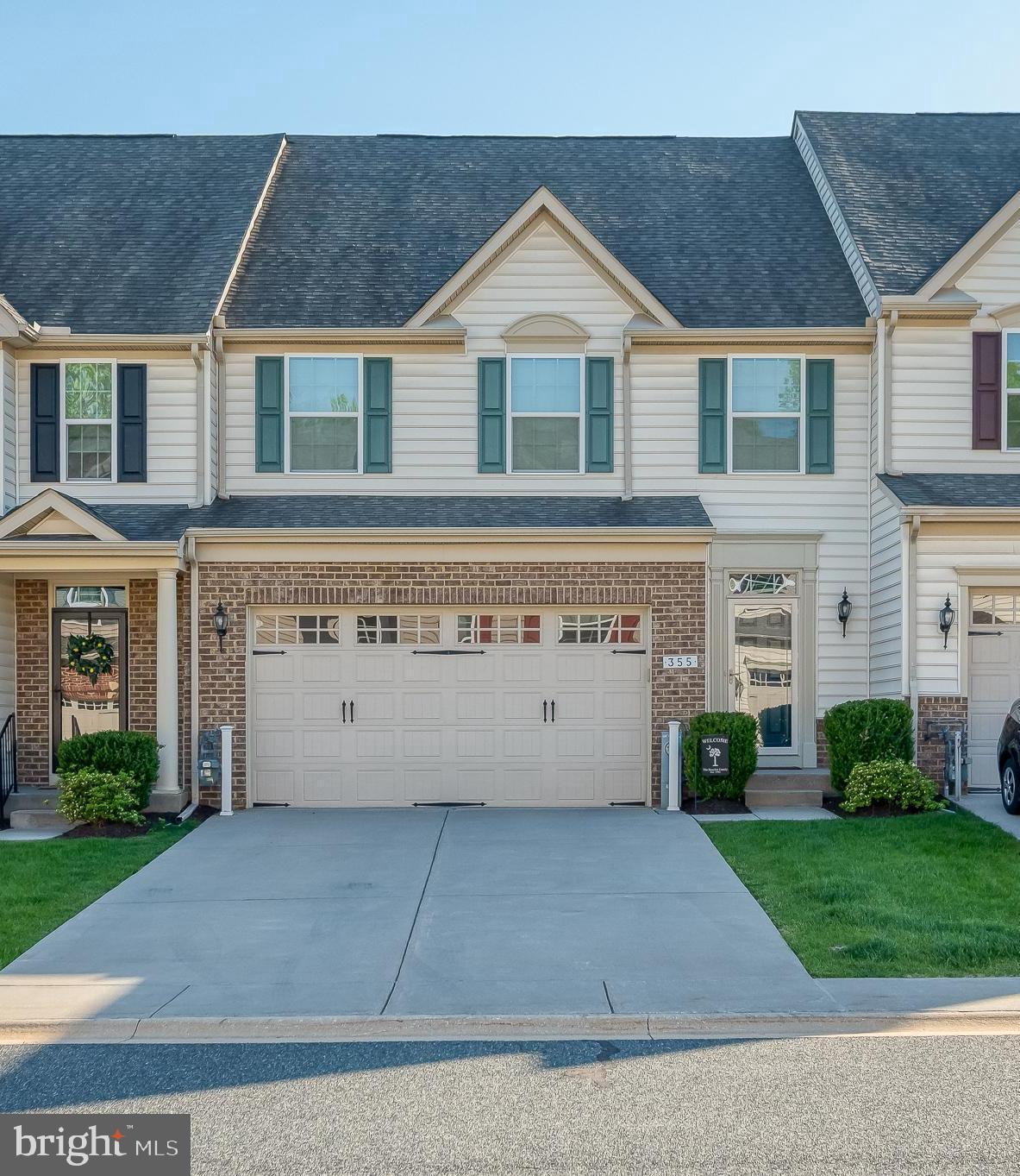 Welcome to 355 Tufton Circle in the highly desirable 55+ community of Fallston Commons. Built in 2016, this beautifully maintained carriage-style home offers more than 3,400 square feet of finished living space with 3 bedrooms, 2 full baths, and 2 half baths. The open floor plan features a gourmet kitchen with granite countertops, center island, under cabinet lighting, stainless steel appliances, pantry, and hardwood flooring. The spacious family room boasts soaring cathedral ceilings and flows seamlessly to the sunroom and outdoor maintenance-free deck with retractable awning and patio. Main-level living includes a primary suite with custom organized walk-in closet and private bath, plus main-level laundry. Upstairs offers additional bedrooms, loft, office space, and full bath. The finished lower level provides a large recreation area, storage, and additional entertaining space with egress. Enjoy community amenities including a clubhouse, pool, fitness center, pickleball/tennis courts, and more. This is all conveniently located near Rt. 1, shopping, dining, and Bel Air. Recent updates include new hardwood flooring, carpet, painted, finished garage, vent cleaning, new hardware for garage door and water heater.