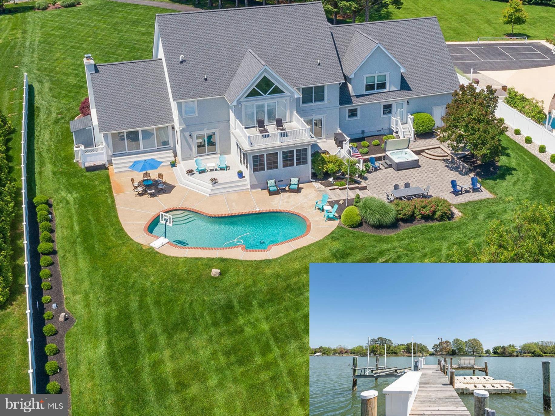 Welcome to this exquisite waterfront home, where luxury and natural beauty converge harmoniously. This stunning property boasts a sweeping front lawn adorned with lush landscaping, creating a captivating first impression. The stately design of the home is immediately apparent as you step into the grand foyer, where elegance and sophistication abound. Prepare to be mesmerized by the expansive water views that greet you from nearly every room, immersing you in a serene waterfront oasis. Whether relaxing in the three-season porch, taking a dip in the inviting inground pool, or unwinding in the soothing hot tub, the tranquil ambiance of the waterfront setting will envelop you. The great room, complete with a majestic stone fireplace and a well-appointed entertaining bar, offers the perfect space for hosting gatherings or cozy nights by the fire. The gourmet kitchen is a culinary haven, equipped with top-of-the-line appliances and ample counter space, ensuring every meal preparation is a delightful experience. Indulge in fine dining in the formal dining room, where you can entertain guests with style and grace. The primary suite is a true sanctuary, featuring walk-in closets, a luxurious bath, and a balcony overlooking the water, allowing you to wake up to breathtaking views every morning. Additional generously sized bedrooms provide comfort and privacy for family and guests. The office and bonus space over the oversized 3-car garage offer versatility and flexibility for various lifestyles and needs. For those who appreciate waterfront living, this property is a dream come true. A private pier with jet ski lifts and a boat lift beckons you to explore the shimmering waters of Shipping Creek and beyond, providing effortless access to the waterfront lifestyle you've always desired. Indulge in the epitome of waterfront living in this remarkable home, where every detail has been meticulously crafted to offer an unparalleled experience. Do not miss the opportunity to make this waterfront retreat your own and create memories that will last a lifetime. BUYERS - PLEASE DO NOT WALK ON THE PROPERTY WITHOUT AN APPOINTMENT!!