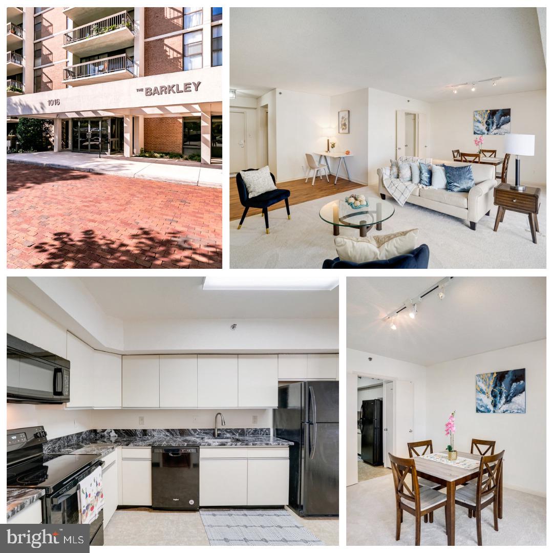 Welcome to the Barkley! This rare opportunity offers an expansive one-bedroom condo with over 986 square feet of comfortable, updated living space in the heart of Arlington. The large floor plan features oversized windows that flood the rooms with natural light, creating a bright and inviting atmosphere. The refreshed kitchen includes granite countertops and black appliances, while the spacious living and dining areas provide plenty of room for relaxing or working from home. The bedroom boasts a very large walk-in closet for ample storage, and the unit also has a private washer and dryer. Step outside to the expansive balcony, perfect for dining or enjoying city views. The condo includes garage parking (G2, space #60) and a separate storage room. Residents of the Barkley enjoy numerous amenities, including a 24/7 concierge front desk, outdoor swimming pool, sauna, fitness room,, party room, meeting room, and library. Situated on a quiet street just off Columbia Pike, this location offers easy access to restaurants, shops, and entertainment, plus convenient public transportation with a bus running directly to the Pentagon. Don’t miss this exceptional chance to own a standout residence in a prime Arlington neighborhood!