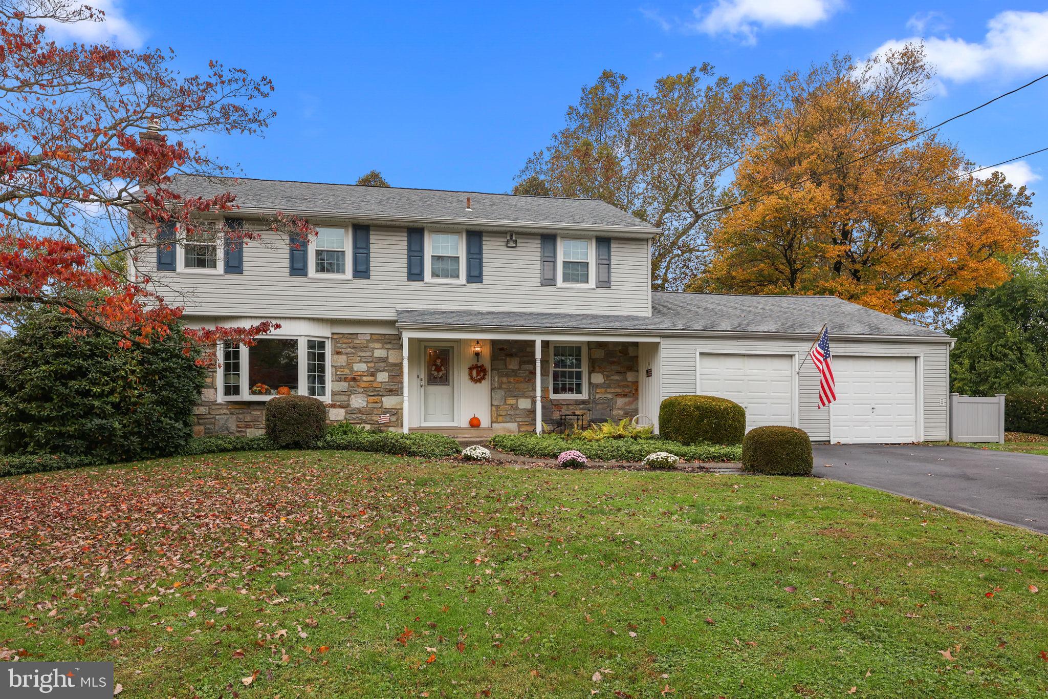 Great curb appeal and Pride of Ownership!  Four Bedroom and 2.1 Bathroom Colonial situated on almost a HALF ACRE in Churchville section of Northampton Twp /Council Rock School District.  Stone and vinyl siding front is maintenance free. A covered front porch is great for enjoying morning coffee.  Formal Living Room with large bay window, and gas fireplace with a decorative surround.  Hardwood floors throughout the home.  Eat-in Kitchen with large window overlooking the backyard. Dining Room off kitchen great for family gatherings. Large and spacious Great Room with a second gas fireplace.  Master Bedroom positioned with much privacy and full bathroom.  Three additional bedrooms nicely sized and on a separate floor sharing an updated bathroom.  The family room is on the lower level and walks-out to the side yard.  Adjacent to the family room is a laundry room with a wash sink and doubles as powder room.  Best of all is the enclosed porch with views of a fenced-in backyard.  Water heater (2018), HVAC (2015), Window replacement (2017), New driveway (2010), Upgraded to 200amp Electrical Service (2008), and 40-Yr Roof and Siding (2004). Explore the outdoors… 5-minutes is the Northampton Municipal Park (the Blue Park) offering an Amphitheater, Butterfly Garden, Baseball, Softball, and Soccer fields, Hockey rink, Volleyball and Basketball courts, Walking trails, Picnic pavilion, Playground, and Concession area. In town you’ll find shops and restaurants.
