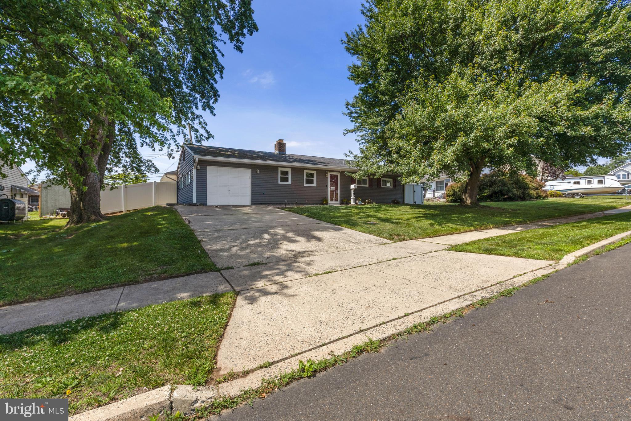 Welcome to 49 Meadow Lane in Levittown! This well-maintained 3-bedroom, 1-bathroom ranch offers the comfort and convenience of single-level living, with a practical floor plan designed for everyday ease.  Buyers will enjoy the many upgrades that have been done in recent years including the large newly designed kitchen (2021), along with the walk in pantry, large living room, laundry room, and LVP flooring throughout.  Step outside to enjoy the large concrete patio (2024) that overlooks the fenced-in backyard (2021), perfect for pets, outdoor activities, and entertaining.  Buyers will also be happy to know that the electric panel has been up graded to a 200 amp service (2020) and the sewer line has been replaced with PVC (2020).  Conveniently located near major roadways, dining, and shopping.