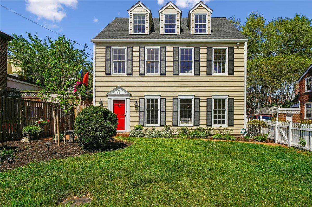 EXCEPTIONAL HOME AT AN EXCEPTIONAL VALUE:  Where do you find spacious rooms, high ceilings and generous living space in SE Quadrant of Old Town?    Discover  this beautiful 3-bedroom, 3.5-bath detached Colonial, ideally located just a short walk to restaurants, shops, and everything Old Town has to offer.

This home features gleaming hardwood floors on two levels, fresh interior and exterior paint, a new roof, updated baths and new carpeting. A large, fenced front yard provides the perfect space for gardening enthusiasts or your favorite four-legged companion.

A gracious entry hall welcomes you into a spacious, sun-filled living room with tall windows that flood the space with natural light. The elegant dining room, complete with distinctive moldings and built-in cabinetry, easily accommodates gatherings of family and friends—making every occasion memorable.

The inviting family room, centered around a cozy fireplace, is perfect for fall and winter evenings. In warmer months, French doors open to a charming brick patio—ideal for relaxing, gardening, or dining al fresco. The main level also features a chef’s kitchen with granite countertops, ample storage, and abundant natural light, along with a convenient powder room.

Upstairs, the second level offers two generously sized bedrooms, each with en-suite luxury baths and excellent closet space. The third level includes a private bedroom with a fully renovated bath, dedicated air conditioning, and great storage—perfect as a guest suite, home office, or retreat.

Don’t miss this rare opportunity to own a truly unique property in the heart of Old Town.