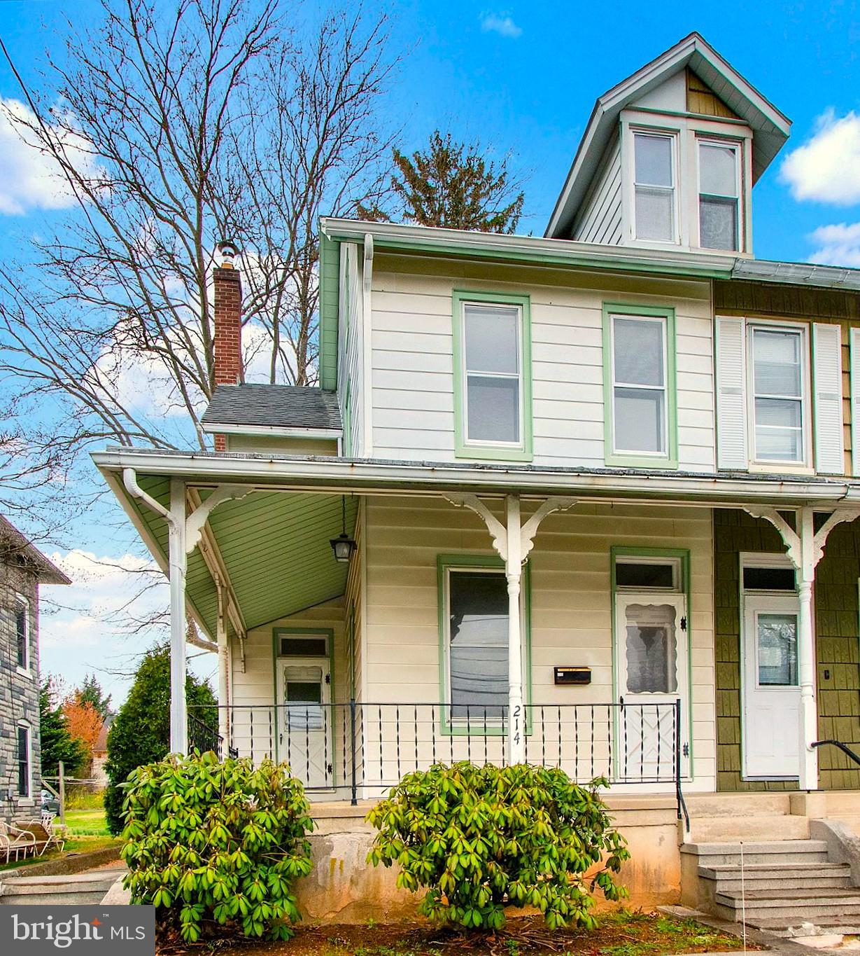 Classic Semi in Wernersville Borough, Conrad Weiser Area School District, Features Living Room, Dining Room, both with access to Wrap-Around Covered Porch, 3 Bedrooms (one is Straight-Thru) and 1 Full Bath. Wood Floors, Kitchen Access to Fenced Rear Yard, Alley Access to Off-Street Parking, Oil Furnace (2015),  Electric Hot Water Heater (2021), Gutter Guards (side & back). Easy access to playground, library, community events, shops and restaurants, nearby fitness centers, and historic sites. Commuter-Friendly routes to Lebanon/Harrisburg, Ephrata/Lancaster/York and Pennsylvania Turnpike to points beyond.