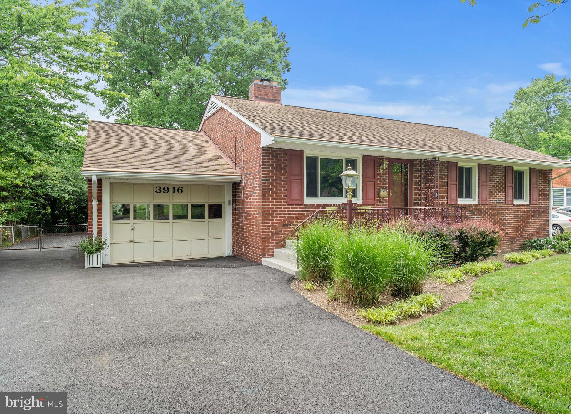 LOCATED IN THE HIGHLY SOUGHT AFTER PARKLAWN COMMUNITY OF ALEXANDRIA THIS IS THE ONE YOU'VE BEEN WAITING FOR.   AFTER 40+ YEARS OF LOVING CARE,  3916 BRADDOCK ROAD IS AVAILABLE TO MAKE YOUR OWN.  THIS BRICK RAMBLER HAS 3 BEDROOMS AND 2.5 BATHS .  OF THE MANY FEATURES OF THE HOME YOU WILL ESPECIALLY ENJOY HARDWOOD FLOORS ON THE MAIN LEVEL, 2 FIREPLACES, RENOVATED KITCHEN WITH TOP OF THE LINE APPLIANCES, UPDATED WINDOWS, FRONT PORCH AND REAR OUTDOOR PAVILLION WITH PRIVATE BACKYARD.   LOWER LEVEL WITH  LAUNDRY, FULL BATH, WORKSHOP/CRAFT ROOM/STORAGE, OFFICE SPACE AND FAMILY ROOM WITH  PROJECTOR AND LARGE 10' SCREEN.  HOME HAS AN UPDATED SECURITY SYSTEM WITH MOTION AND FIRE DETECTON SYSTEM  NOT ONLY IS THERE A ONE CAR ATTACHED GARAGE, BUT IN ADDITION THERE IS AN OVERSIZED 2 CAR GARAGE WITH PLENTY OF BUILT INS AND STORAGE. LANDSCAPE IRRIGATION SYSTEM * NO HOA *  CLOSE TO SCHOOLS, SHOPPING /DINING , AIRPORT AND  COMMUTER BUS STOPS * NEW SHOWER DOORS WILL BE INSTALLED IN THE MAIN LEVEL BATHROOM.