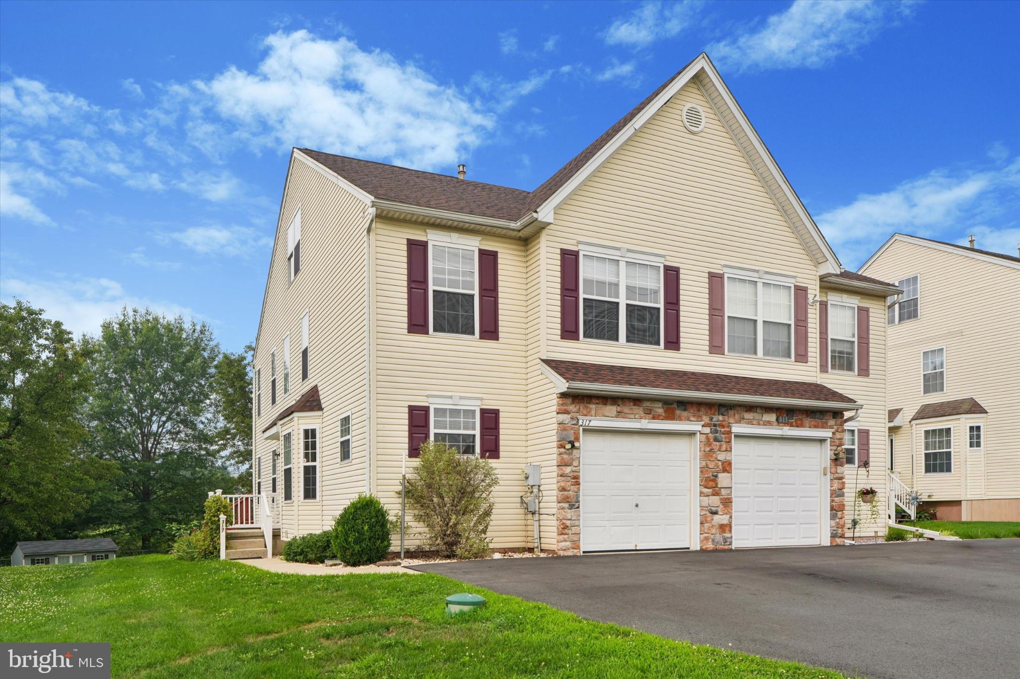 This charming Colonial twin home in Morgans Ct offers a perfect blend of comfort and functionality. This inviting residence features four spacious bedrooms and two and a half bathrooms, ensuring ample room for relaxation and privacy. The well-appointed kitchen includes a self-cleaning oven and a dishwasher, making meal prep and cleanup a breeze. Enjoy the convenience of upper-floor laundry, adding to the home's practicality. Step outside to find a welcoming porch, perfect for sipping morning coffee or enjoying evening sunsets. The property is complemented by an attached garage with inside access and a driveway for additional parking. Located on a 0.16-acre lot with sidewalks, this home is ready to create lasting memories. Experience the warmth and charm of this delightful property today!
