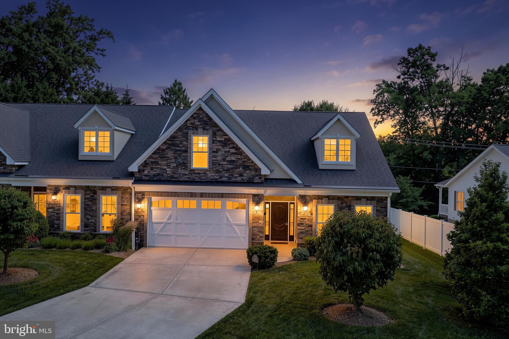 Welcome to 2513 Kenna Court! This end-of-group, handicap-accessible villa offers over 2,500 square feet of living space, featuring 4 bedrooms, 3 full bathrooms, and is ideally located in the highly desirable 55+ community of Bentley Ridge.   Designed for comfort and convenience, the home features a main-level primary bedroom, primary bathroom, and main-floor laundry, providing the ease of true one-level living.  The welcoming foyer features engineered hardwood floors, a two tray ceiling, crown and picture molding.   A second main-level bedroom with a walk-in closet and full hall bathroom offers flexibility for guests or a home office.  The formal dining room, accented with picture and crown molding, opens to a spacious kitchen and family room with vaulted ceilings, engineered hardwood floors, and a two-sided gas fireplace.  The thoughtfully designed kitchen features granite countertops, lowered work surfaces, and accessible stove, sink, and oven, along with a bright breakfast room.   The primary suite includes a large walk-in closet and an expansive bathroom with a spacious roll-in shower.  Upstairs, you'll find a loft/sitting area, two additional bedrooms, and a full hall bathroom.   Additional highlights include an oversized two-car garage with epoxy flooring and storage shelving, as well as a covered rear patio with a ceiling fan and outdoor fireplace—perfect for relaxing or entertaining.   Conveniently located near shopping, dining, and everyday amenities, this home offers the perfect blend of accessibility, comfort, and low-maintenance living.