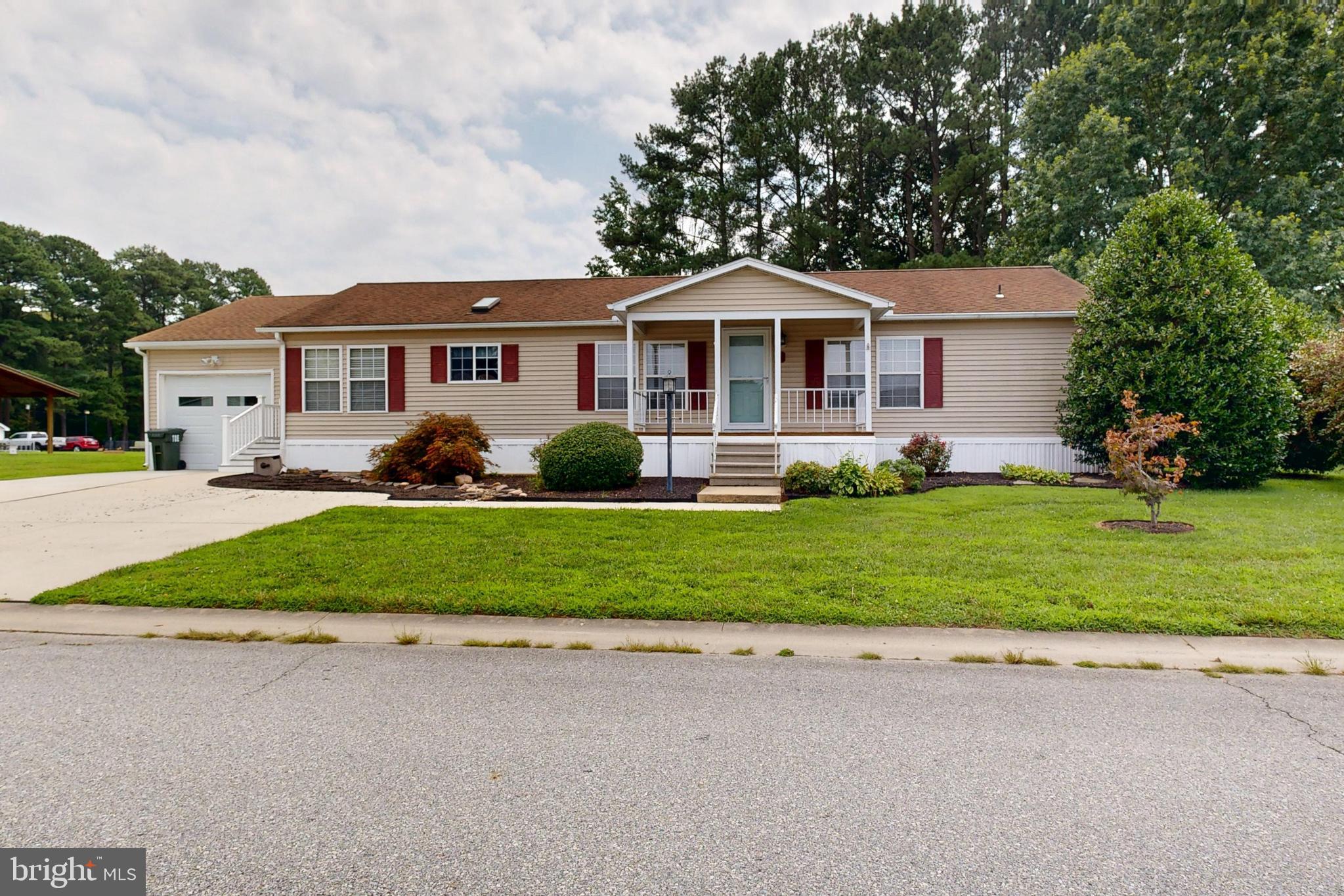 BUYER MUST FILL OUT APPLICATION AT HYDE PARK OFFICE AND BE APPROVED. NEW ROOF JUST INSTALLED MAY 2026! This charming and well maintained 2-bedroom, 3-bath rancher is located in the desirable Hyde Park 55+ community. Offering one-level living on one of the largest lot in the entire community.  this home features a welcoming front porch that leads into a spacious living room. The open kitchen includes ample cabinet and counter space, a pantry, and a breakfast bar that overlooks the family room, perfect for everyday living and entertaining. The primary suite boasts a walk-in closet with separate full baths with a shower/tub combo and linen closet. The second suite features a large closet.  A large sunroom overlooks the backyard has a separate HVAC system. Additional highlights include a huge 1-car garage with room for a workshop, additional storage room off the primary with access to the back yard and a shed with electric. The vibrant Hyde Park community offers fantastic amenities included with the ground rent, such as an outdoor pool, a clubhouse for social gatherings, fitness center, dog park, 9-hole disc golf course and shuffleboard courts. Property taxes, water, sewer, and trash services are all included, along with snow removal on paved streets and maintenance of common areas. Onsite office management provides added peace of mind. Don’t miss this opportunity to enjoy low-maintenance living in a welcoming, active adult community! Conveniently located just minutes from Easton’s shopping, dining, and entertainment options!