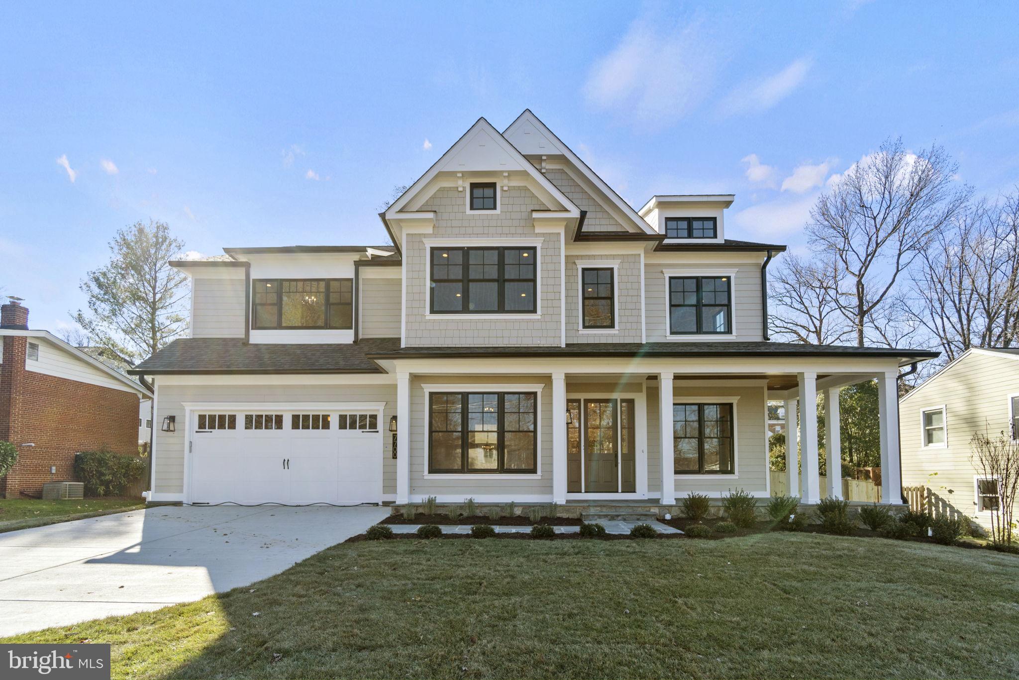 Another spectacular home by award-winning Mid-Atlantic Custom Builders LLC. Construction has just begun and this lovely home can be yours by late summer/early fall. The 6 bedroom, 6 full, and 2 half-bath home is located on a .22 acre lot in the desirable Oakwood Knolls neighborhood. It is steps away from Walt Whitman High School, Pyle Middle School, and the Landon School. Also close to public transportation on Wilson Lane and Whitter Blvd. The first floor features living and dining rooms with a butler's pantry connecting to the chef’s kitchen. The open eat-in kitchen opens to a large family room with a coffered ceiling and a gas fireplace. A private first-floor bedroom suite, huge family foyer with built-in cubbies, and powder room complete this amazing living space. The first floor has 10 ft ceilings, 6-inch wide hardwood flooring, and crown molding throughout. The beautiful finishes do not end there, with a coffered ceiling in the family room, and tray ceilings with cove molding in the entry foyer and dining room.

The gourmet kitchen is specifically designed for entertaining and everyday functionality, including Subzero & Wolf stainless steel appliances, Calacatta Luccia quartz countertops with full-height quartz backsplash, and a butler's pantry with a sink and beverage refrigerator. From the kitchen or family room enjoy access to the screened-in porch with a gas fireplace. There is also a patio off the kitchen for entertaining. The upper level has a learning area, a loft area, a laundry room, and 4 bedrooms each with a private bath. The primary suite, which features tray ceilings and cove molding, includes an in-suite coffee bar complete with a beverage refrigerator and sink. The primary suite spa bath features a frameless glass shower, dual shower heads plus a separate handheld showerhead, a freestanding tub, chandelier, designer tile, and quartz countertop. The finished lower level offers a recreation room with an entertaining bar and a flex space room to be used as best fits your needs. Finally the sixth bedroom with a private bath and a second powder room complete the living space.