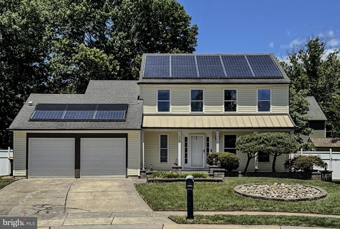 Welcome to 117 Moors Ct, a detached 3-bedroom, 2.5-bath Colonial situated at the back of a cul-de-sac in the Scarborough Manor/Kings Croft area of Bear. This home offers approximately 1,725 square feet, with a practical two-story layout that includes a living room, formal dining room, renovated eat-in kitchen, and family room off the kitchen. The kitchen features tile flooring, all new white cabinetry, stainless appliances, granite countertops, tile backsplash, sink, disposal and patio door, an island, and dining space. The family room offers vaulted ceiling detail, skylights, and hardwood flooring, creating a comfortable main-level gathering area. 
Additional interior features include a primary bedroom with private bath, main-level laundry, central A/C, public water and sewer, and an attached 2-car garage with driveway parking. Exterior features include a stone paver front walkway, landscaped front beds, a backyard patio, a side yard patio, 6 ft. vinyl privacy fencing, and two sheds offering flexible storage or workshop potential. Seller also notes existing exterior electric access in several areas, including the front, side patio area, rear shed area, and freestanding yard outlets; the buyer should verify condition and intended use.
Conveniently located near shopping, restaurants, recreation, and major commuter routes including Routes 1, 13, and 40.
