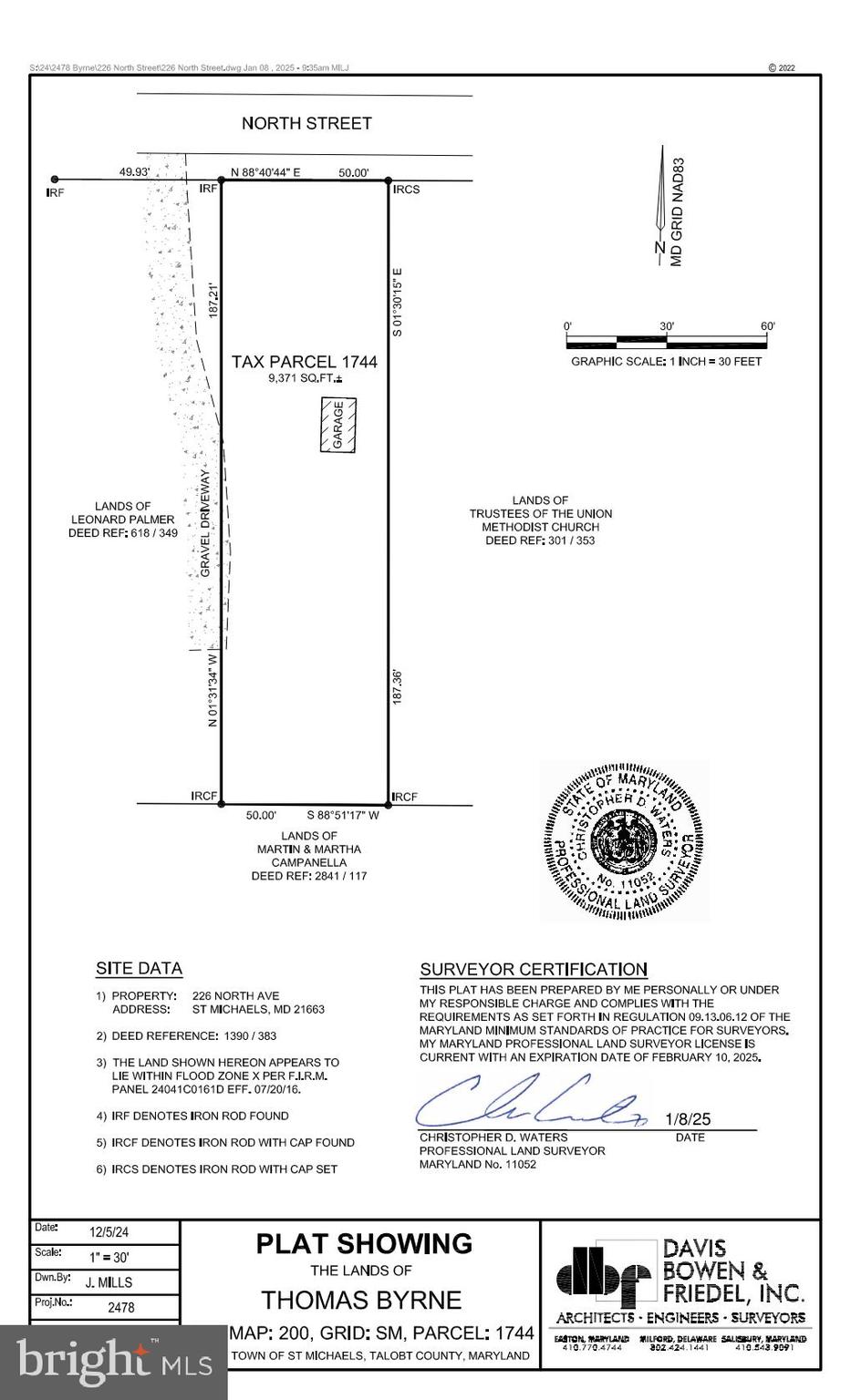 40K PRICE REDUCTION! New Survey and Setback Requirements in document section of listing!  Ready to build your custom home in the beautiful town of St. Michaels!  PROPERTY IS UNDER R-1 and ALLOWS FOR A DUPLEX IF DESIRED.  This is a larger lot, over 1/5 of an acre.  Enjoy all the benefits of living in town, walk to the harbor, shops, restaurants, nature trail, library, ball park, community center and Chesapeake Bay Maritime Museum.  There is existing water and sewer hook-up.  Will need to verify with Talbot County that there are no hook-up fees.  Lot offers garage in good condition.  Buyer and/or Builder must conduct their own due diligence.  Must confirm buildable square footage, etc.  Contact listing agent for more details.