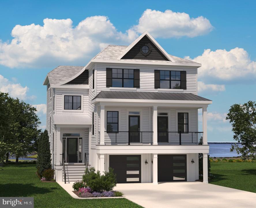 The Tidewatcher Floorplan is a three-story home to maximize the water views in this stunning location. There are 70 single family coastal style homes, just 1 mile from the Fenwick Island Beach. The first floor of this home features a finished recreation room and a bedroom and bath along with a 2 car garage and storage. The open kitchen with a gas range, dining, and great room with the extension and fireplace is on the second floor as well as the second owners suite and a den.  The third floor of the Tidewatcher floor plan of the owners suite and two additional bedrooms and a bath and the laundry room. There is an elevator for convenience. You can enjoy the outside and views from the decks and patios. Learn more at SchellAtChannelPointe.