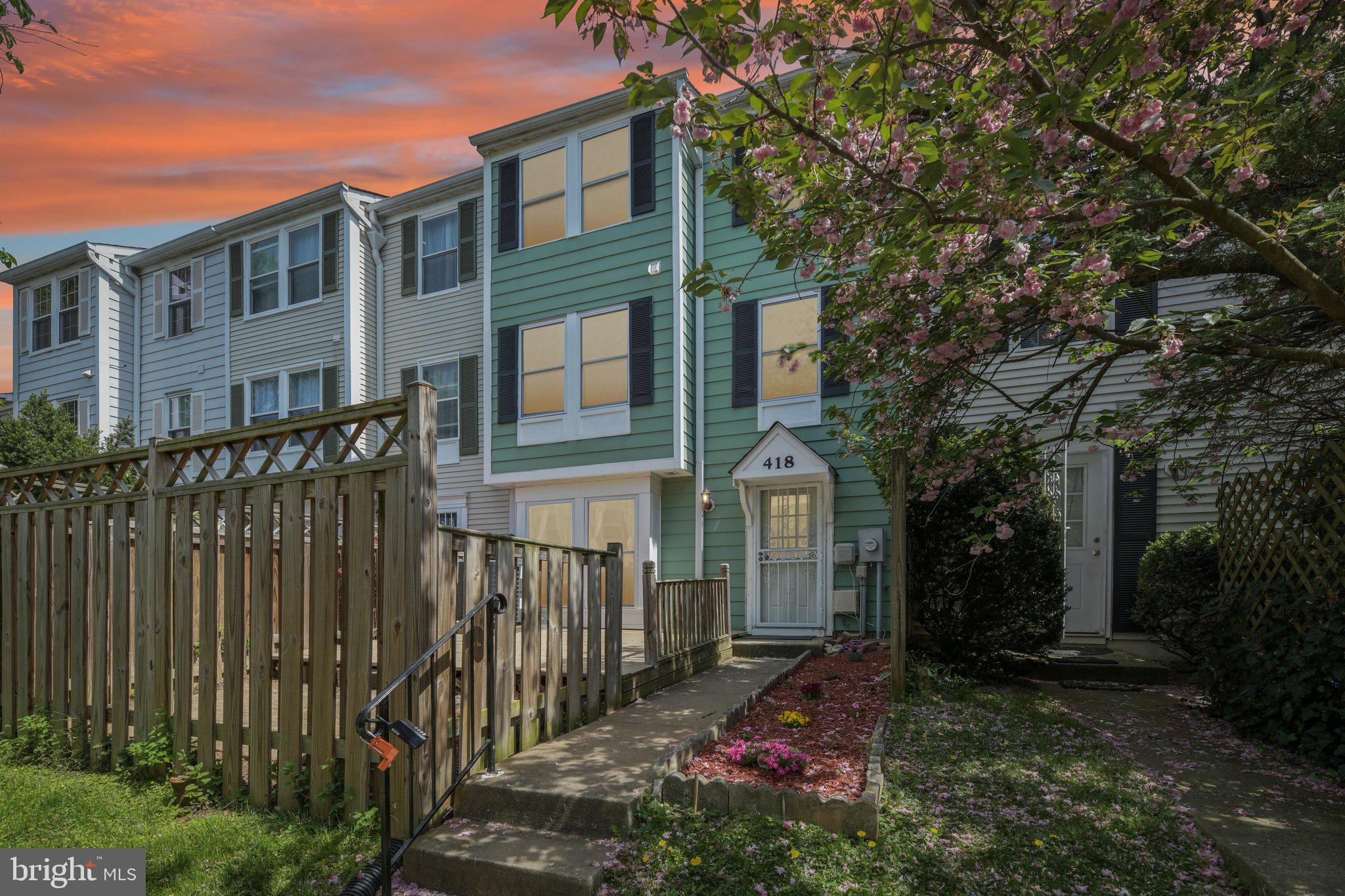 Welcome to 418 Legato Terrace—an updated, move-in ready three-level townhouse ideally located in Silver Spring, just minutes from Trader Joe’s, shopping, dining, and major commuter routes.
Freshly painted throughout, the main level features a modern kitchen with a dedicated dining area, offering a functional and inviting space for everyday living.
The upper levels provide a flexible and spacious layout with four total bedrooms and two full bathrooms. The first upper level includes two generously sized bedrooms and a beautifully updated full bath with custom tile finishes. The top level offers two additional bedrooms and another full bath—perfect for larger households, guests, or work-from-home flexibility.
Enjoy outdoor living on the freshly painted front deck, along with the convenience of two assigned parking spaces. A newer roof adds peace of mind, making this home truly move-in ready.
With its versatile layout and prime location near everyday conveniences, this home is an excellent opportunity for both homeowners and investors alike.