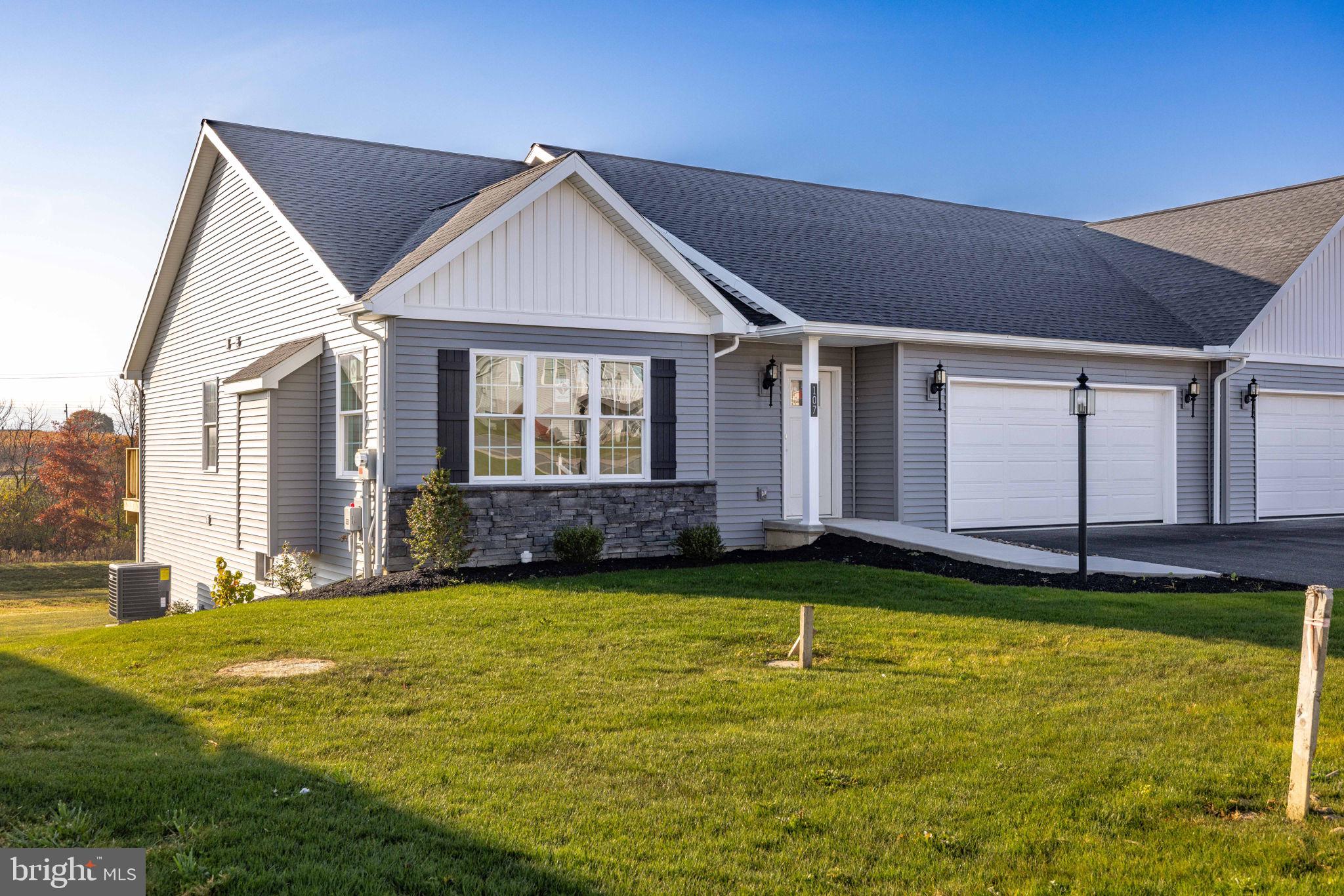 New Construction by Fine Line Homes! Monroe Manor Sub-Division is an established and quiet neighborhood in Selinsgrove, making it the perfect place for all ages to set roots. This perfectly thought-out ranch style semi-attached home featuring 1559 square feet of open floor plan, full walk-out unfinished basement, and a main floor primary suite, is certain to appeal to anyone dreaming of owning their own home. Other features on the main level include laundry,  pantry, granite kitchen countertops, and deck area off of the kitchen. The attached 2-car garage gives plenty of space for everyone and the professionally landscaped yard with the HOA maintaining the grass cutting and snow removal is a wonderful amenity in this beautiful community. Schedule your showing today!